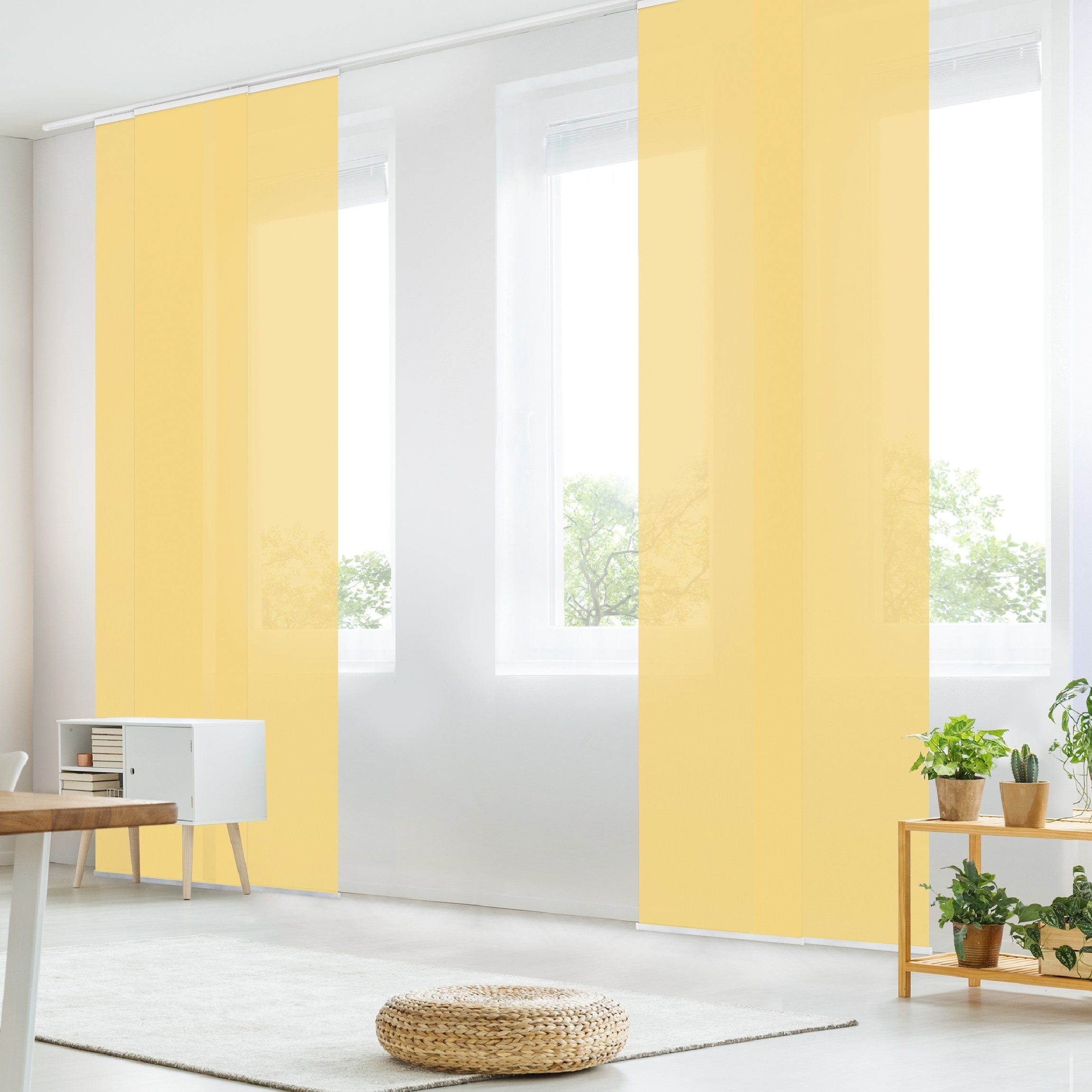 Bilderdepot24 Schiebegardine modern Flächenvorhang blickdicht Honig, günstig online kaufen
