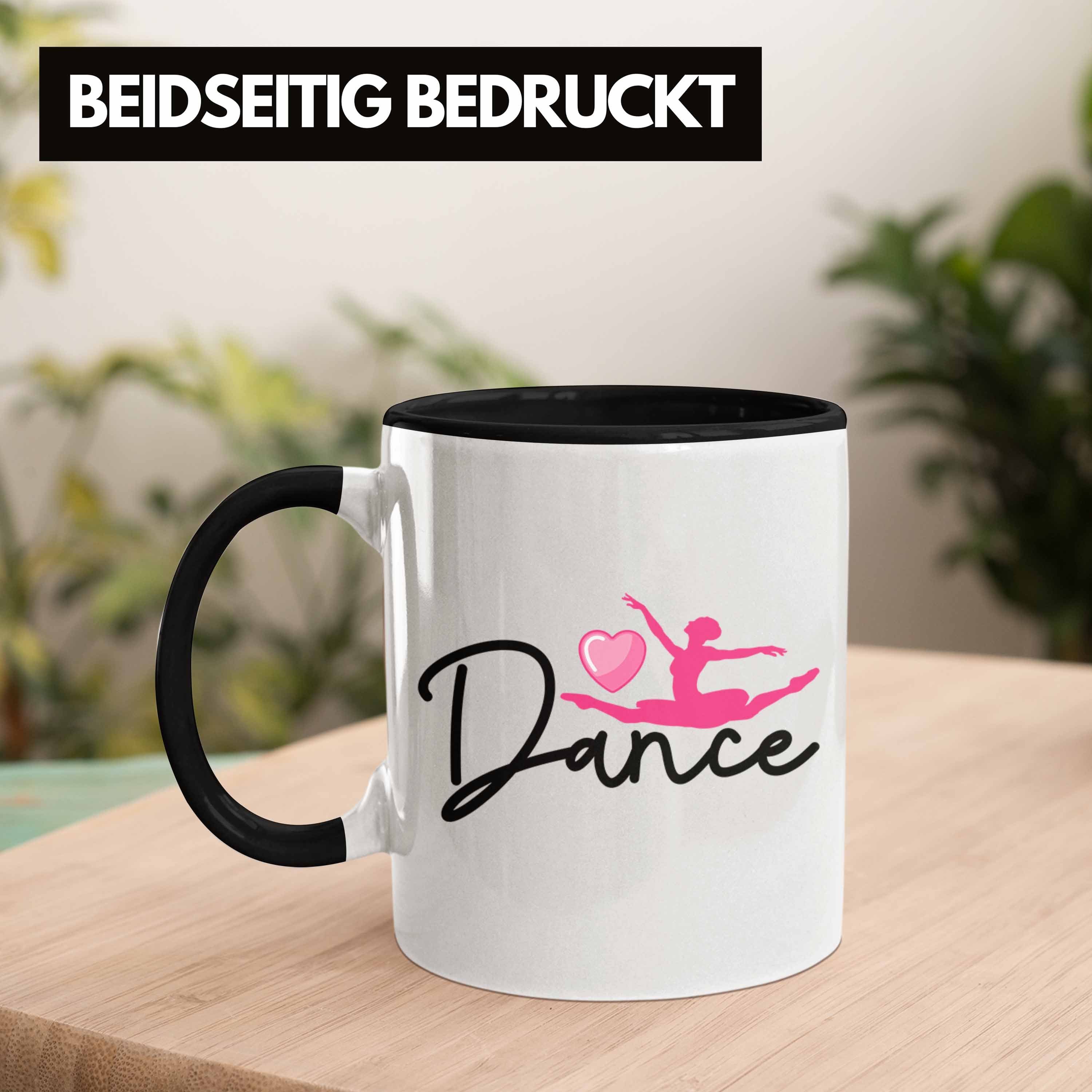 Ballett Tasse Tanzliebhaber für Ballerina-Fan Geschenk Ballerina Motiv Trendation Tasse Schwarz