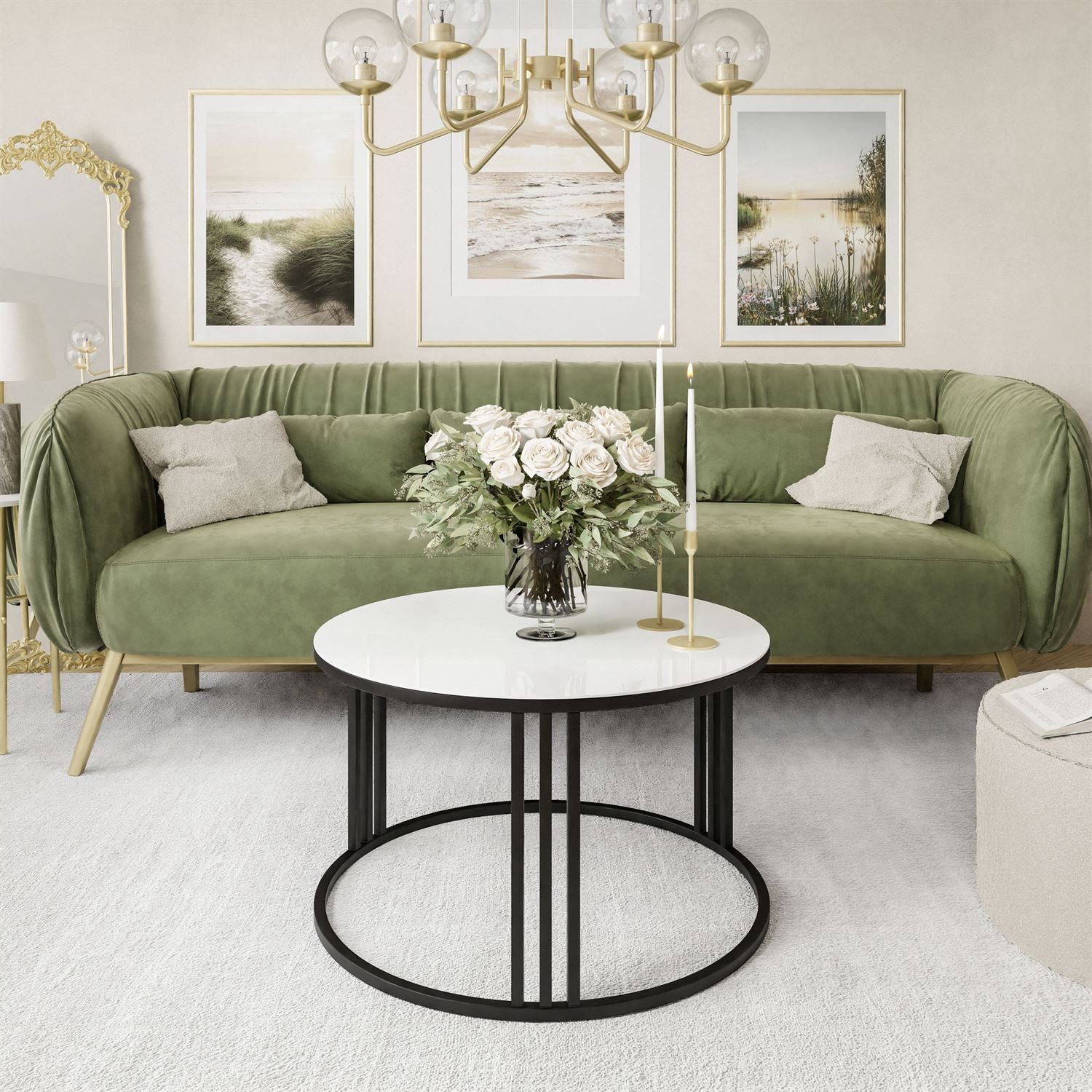 Lookway Couchtisch LORI GLASS, Runder Couchtisch günstig online kaufen