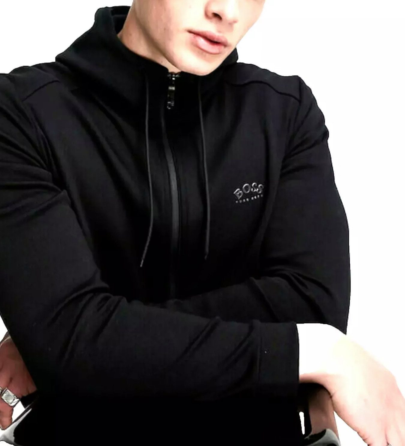 BOSS Kapuzensweatjacke Herren Saggy Circle Jacke