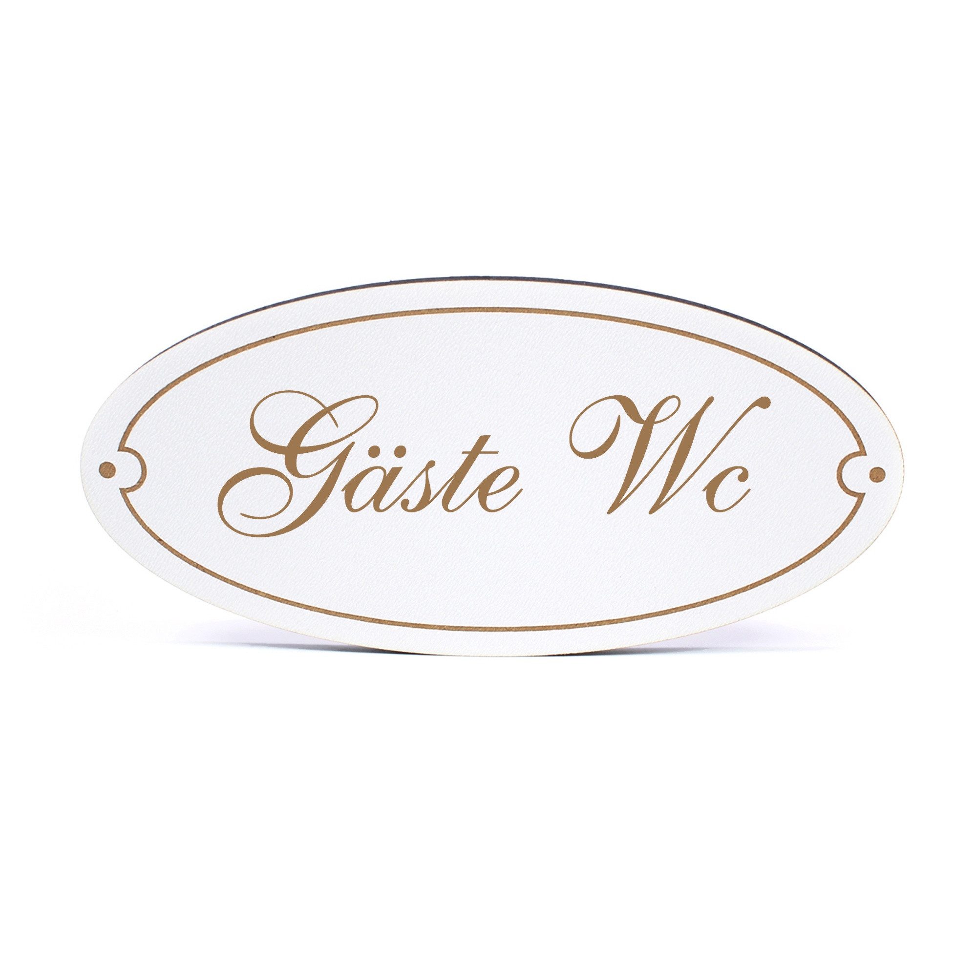 Dekolando Hinweisschild Türschild Oval - Gäste Wc - Schild 15 x 7 cm - Schilder Türschilder, (1 St)