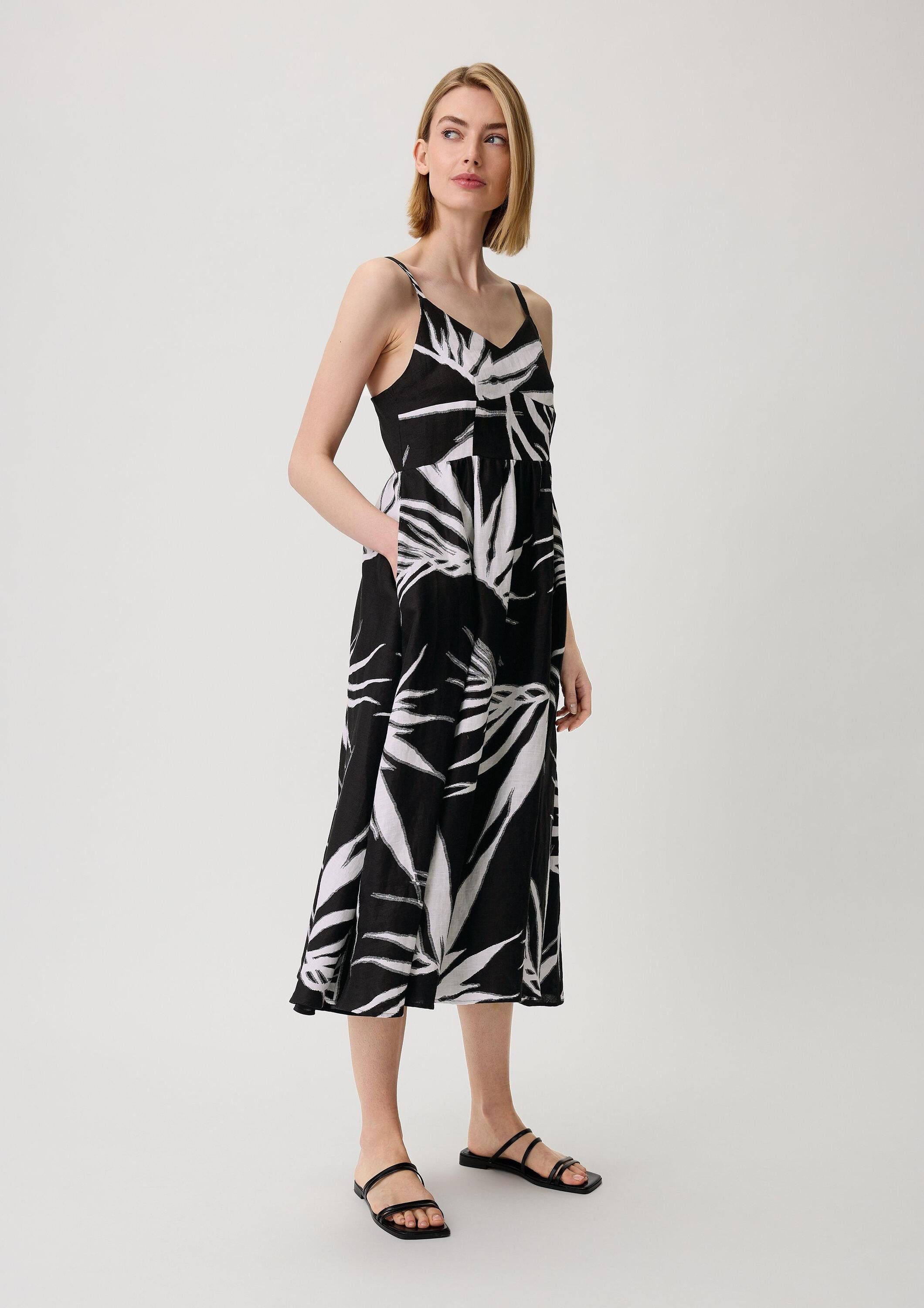 comma Midikleid Kleid Midikleid aus Leinen