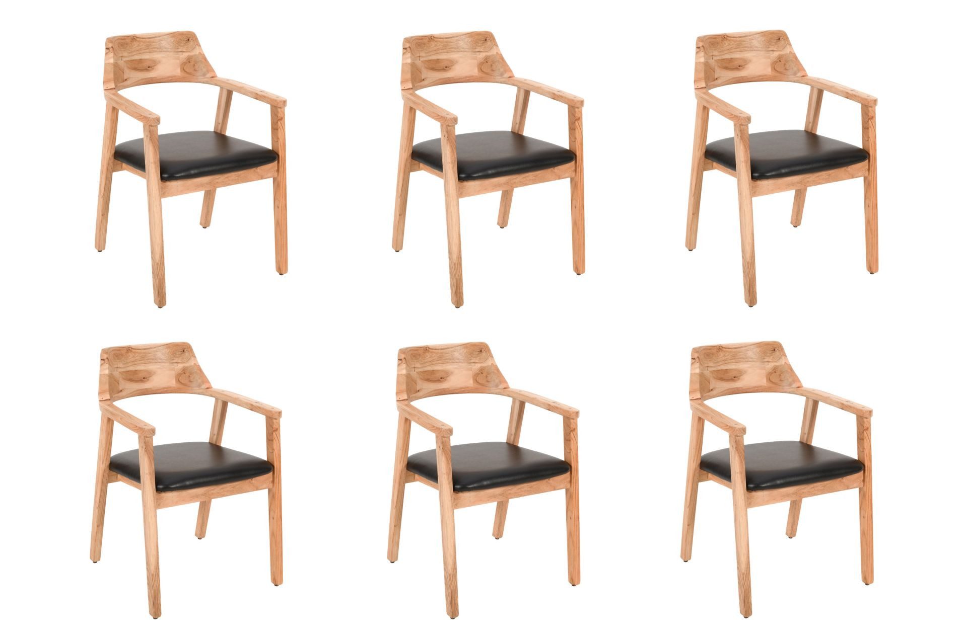 SAM® Esszimmerstuhl Molina, mit Armlehnen, Echtleder-Bezug, Akazie