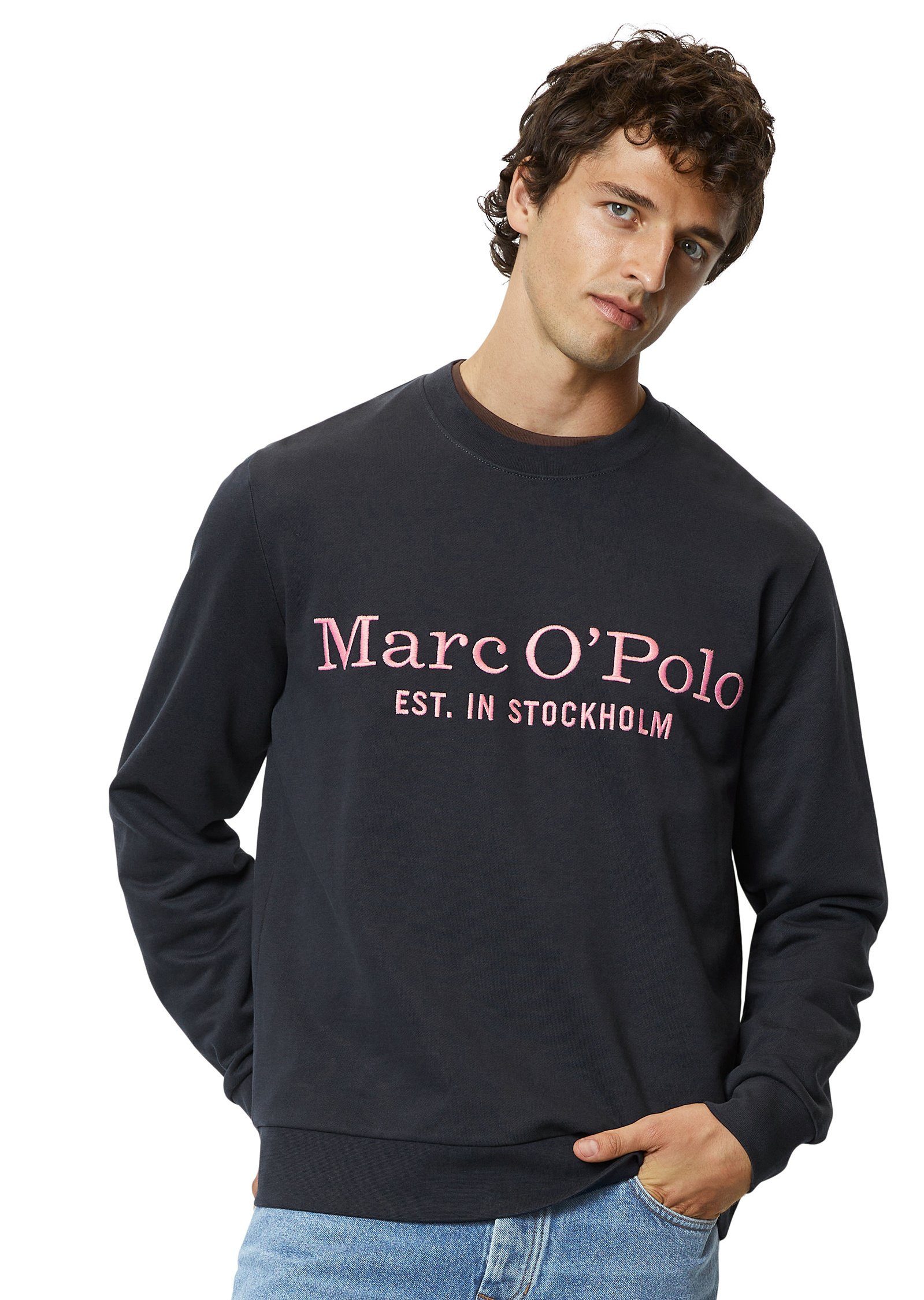 Marc O'Polo Sweatshirt aus reiner Bio-Baumwolle dunkelblau