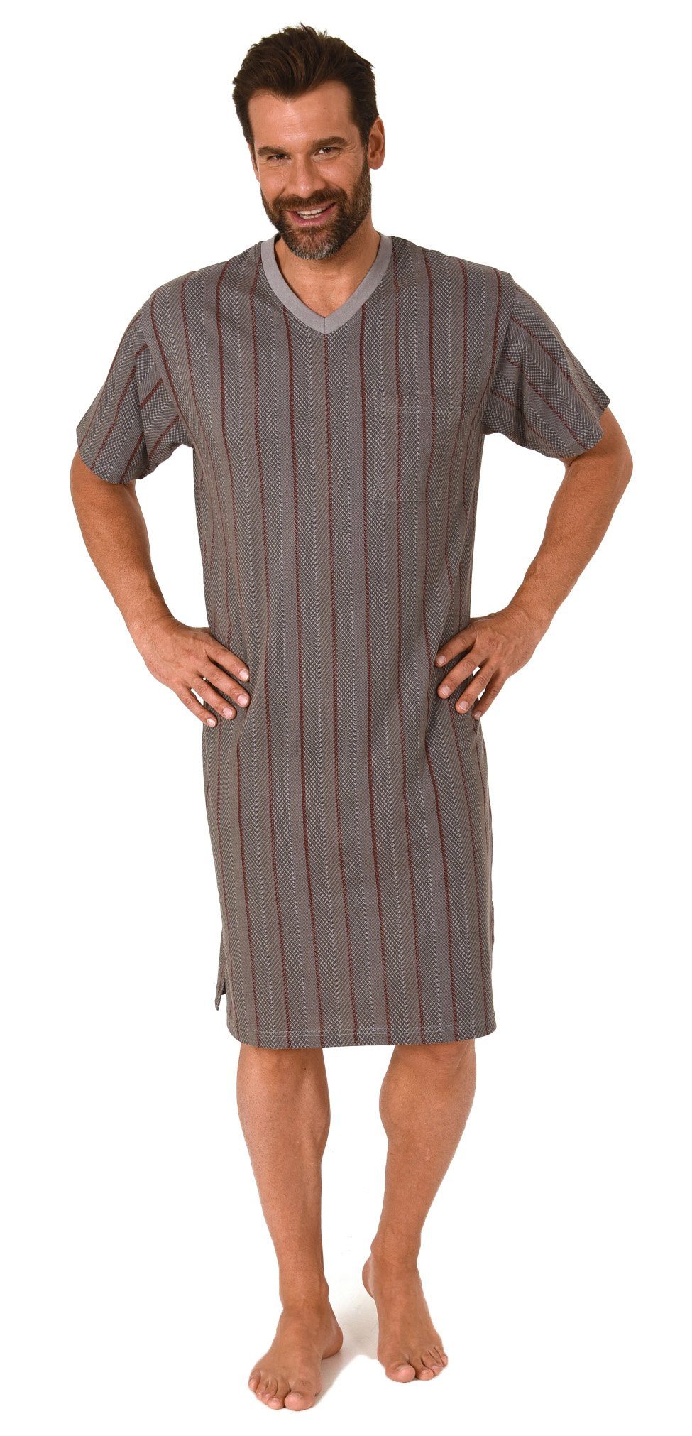 Normann Pyjama »Herren Nachthemd kurzarm in eleganter Streifenoptik - auch  in Übergrössen - 102 111 90 518«