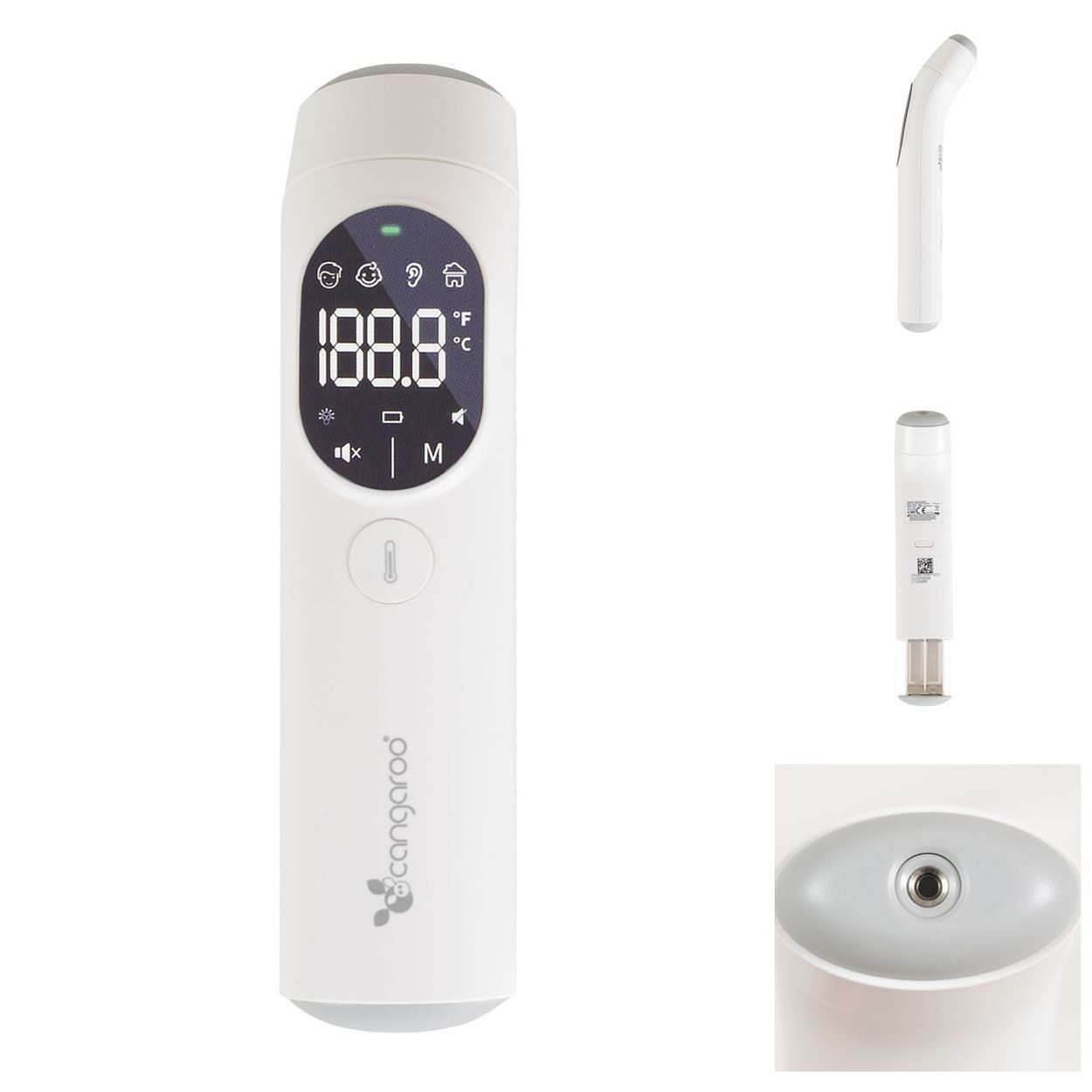 Cangaroo Infrarot-Fieberthermometer Infrarot-Thermometer Clarity, 1-tlg., Stirn Ohr Messung LED-Anzeige kontaktlos