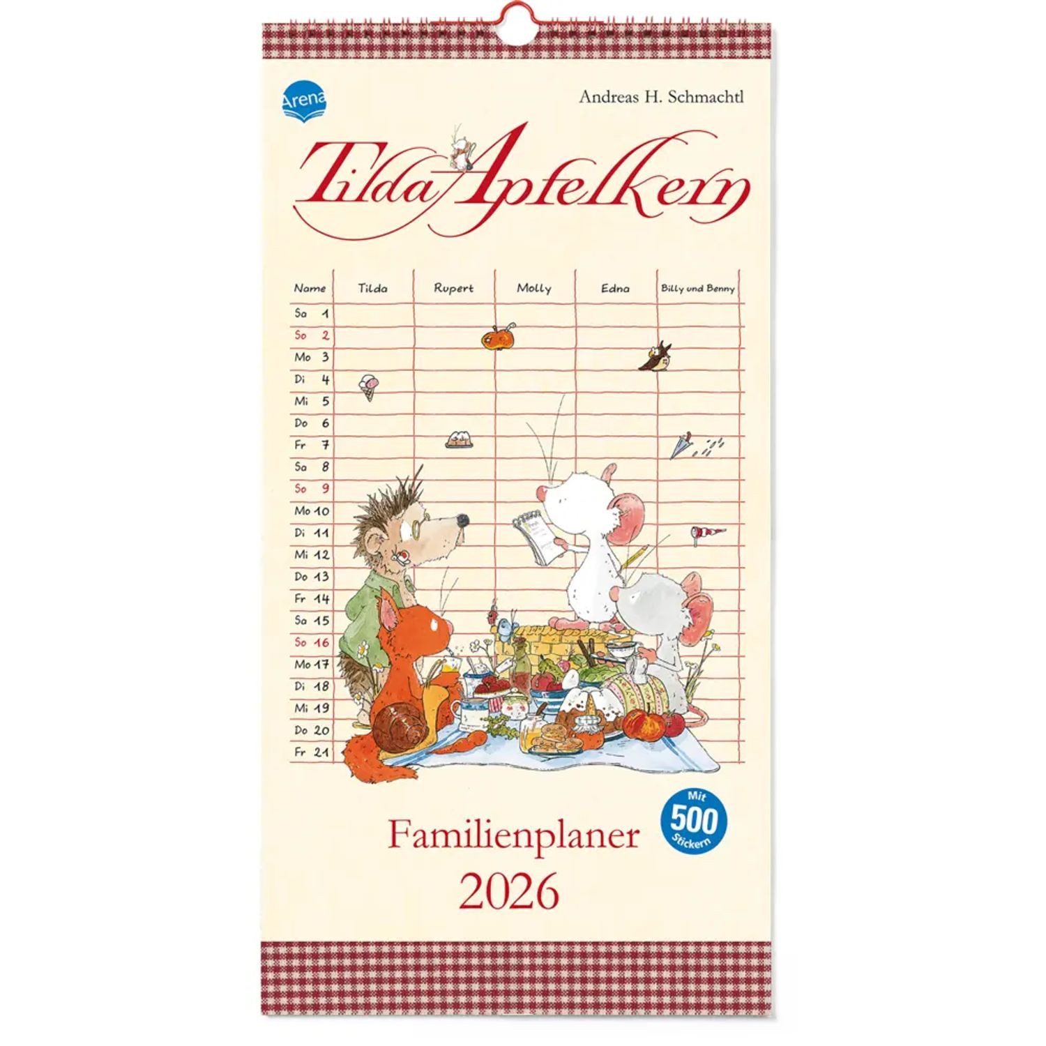 Arena Familienkalender Tilda Apfelkern. Familienplaner 2026