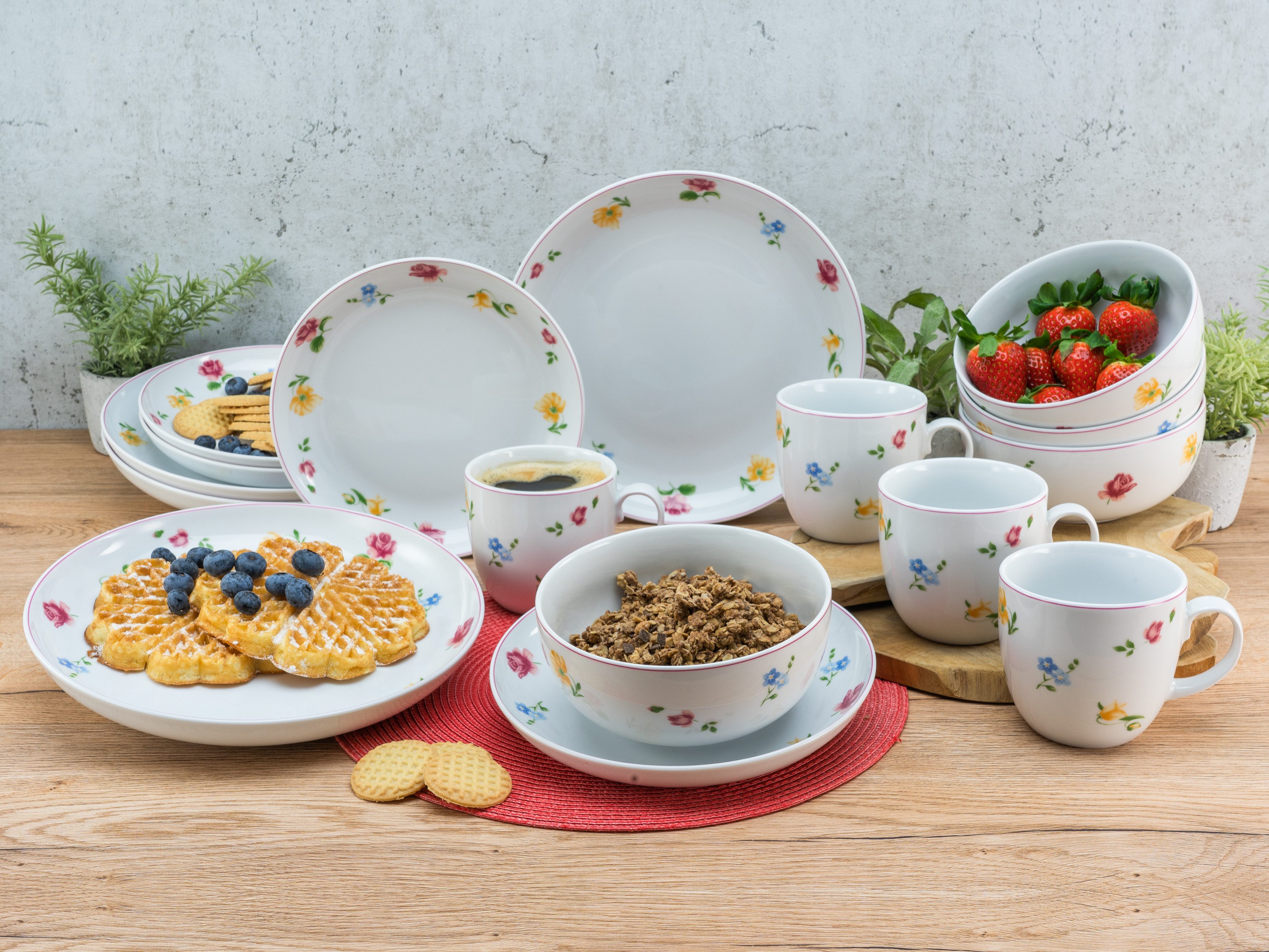 CreaTable Kombiservice (10-tlg), 2 Personen, Porzellan