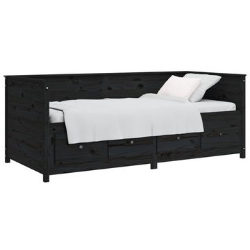 vidaXL Bett Tagesbett Schwarz 75x190 cm Massivholz Kiefer