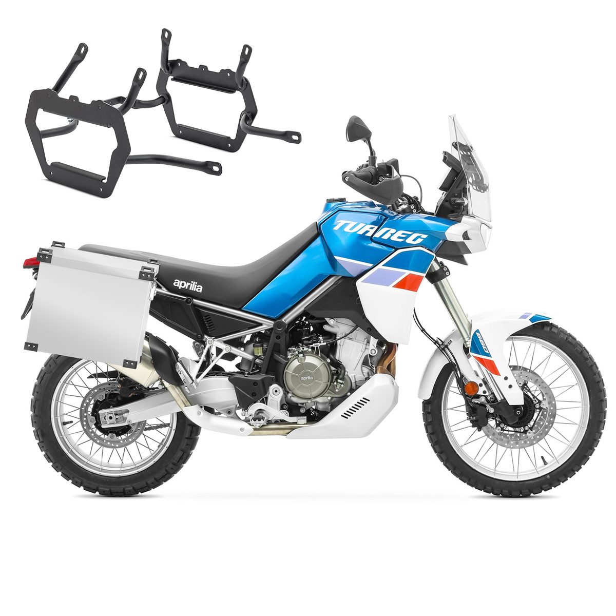 Bagtecs Kofferset Set Alukoffer + Kofferträger passend für Aprilia Tuareg 660 / Rally 22