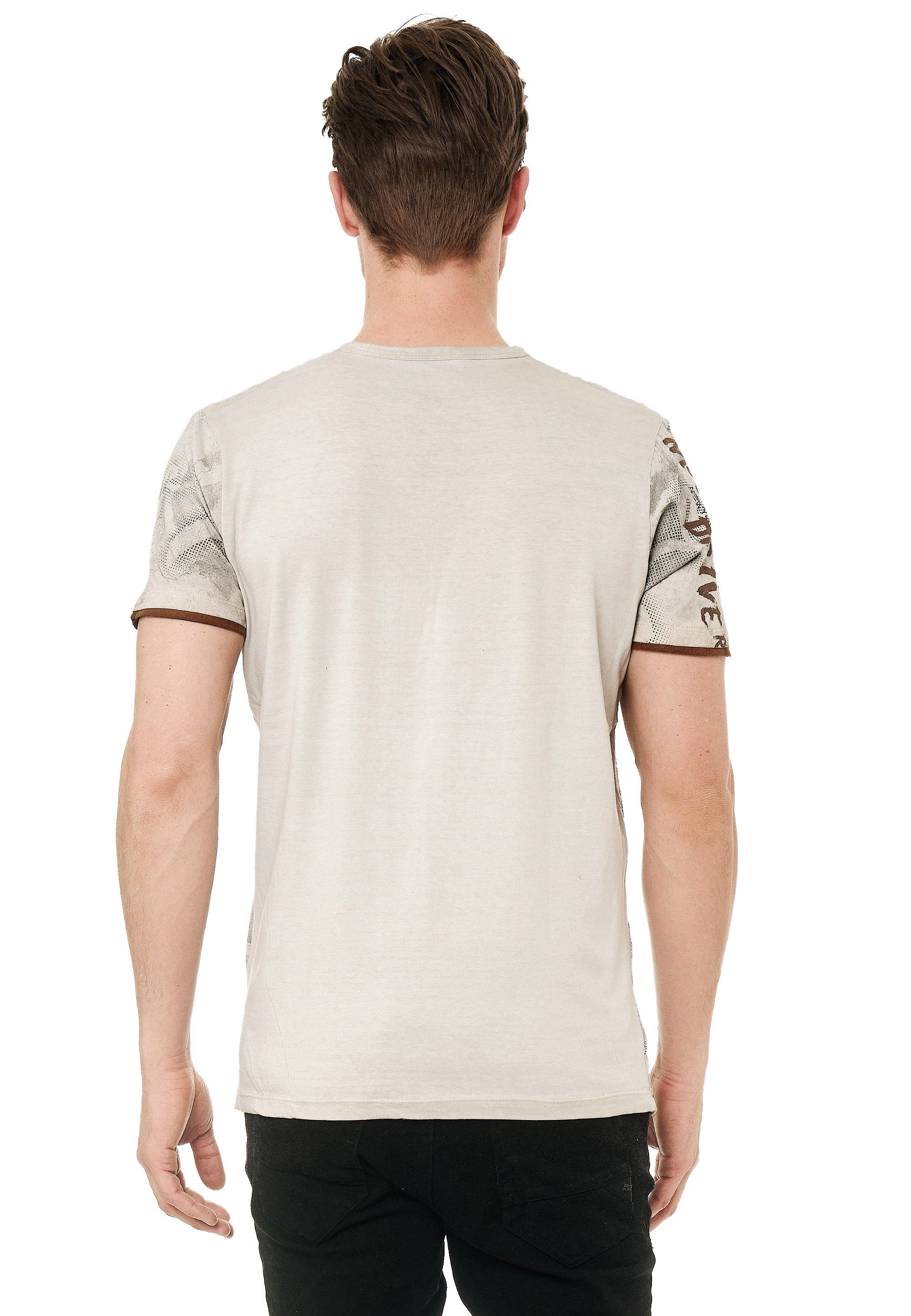 modernem Print mit T-Shirt Rusty beige Neal