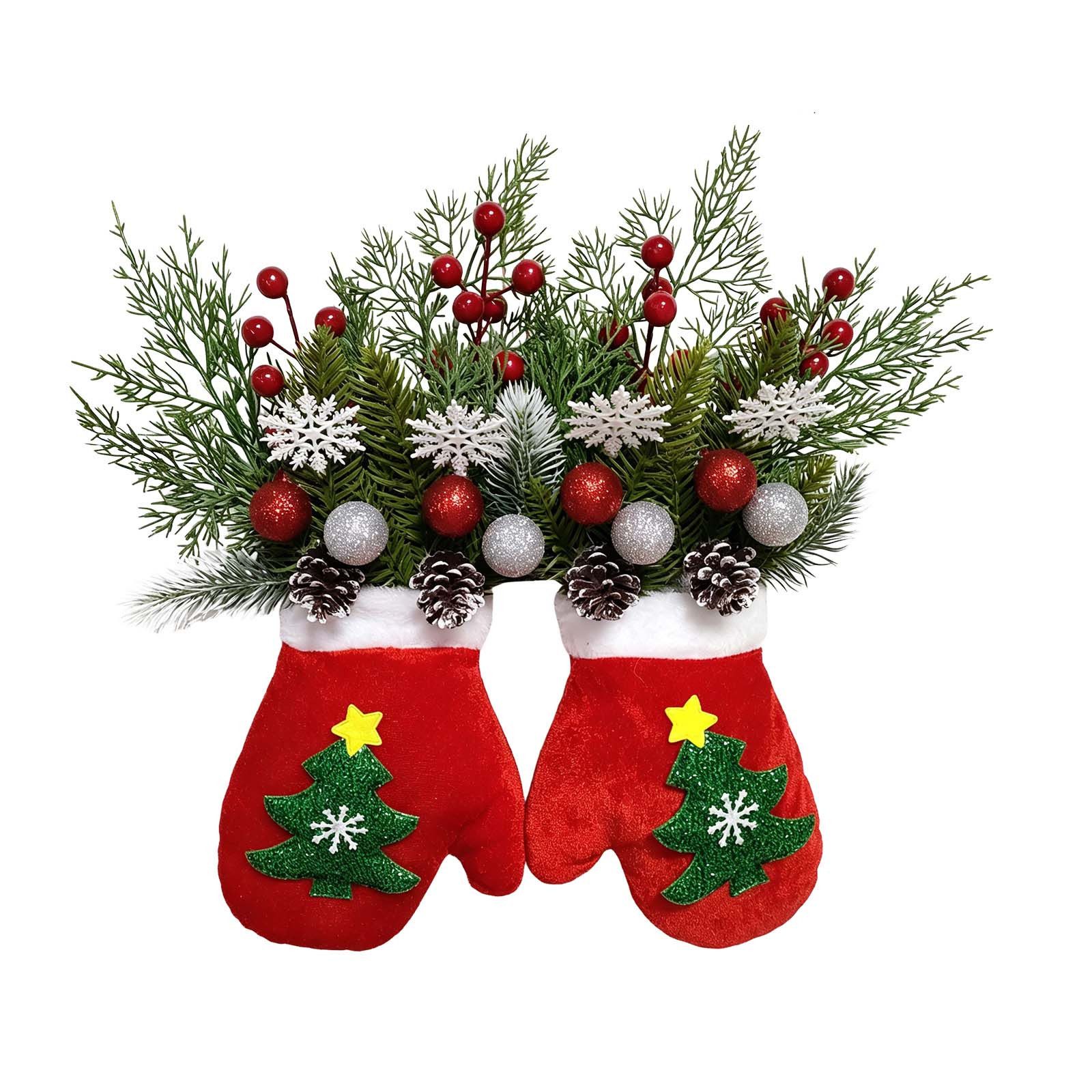 Kunstkranz Türkranz Weihnachten Beleuchtet, Weihnachtshandschuhe Weihnachtskranz, Bomiclss
