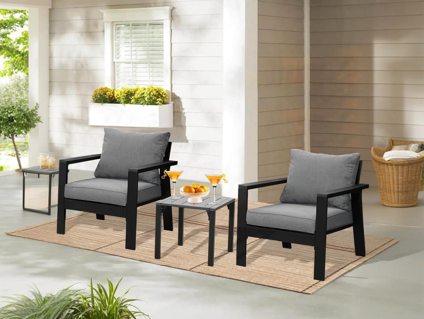 MeXo Gartenlounge-Set SGS zertifiziert, Aluminium Gartenmöbel günstig online kaufen