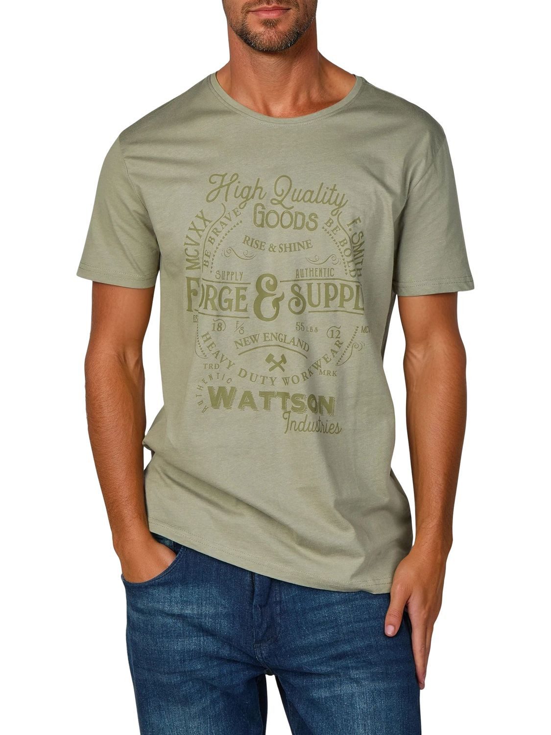 riverso T-Shirt Herren Printshirt RIVLeon Regular Fit (4-tlg) Kurzarm Tee Shirt mit Rundhalsausschnitt aus 100% Baumwolle