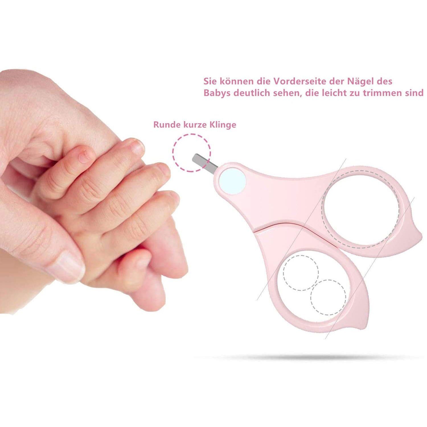 Baby Neugeborene, Baby Rosa Nagelpflegeset zggzerg Babypflege Maniküre Nagelschere