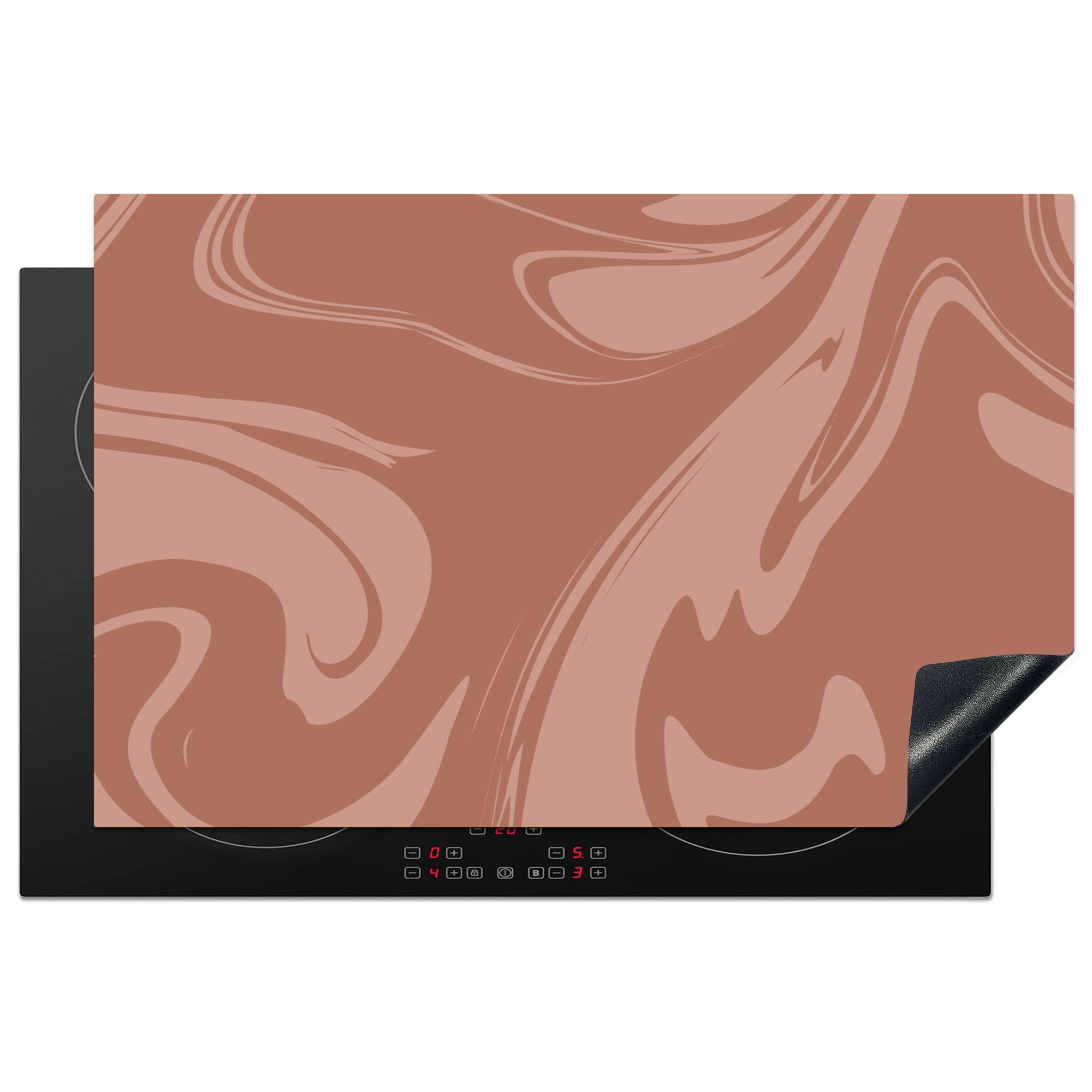 MuchoWow Herdblende-/Abdeckplatte Marmor - Braun - Schokolade, Vinyl, (1 tlg), 81x52 cm, Induktionskochfeld Schutz für die küche, Ceranfeldabdeckung