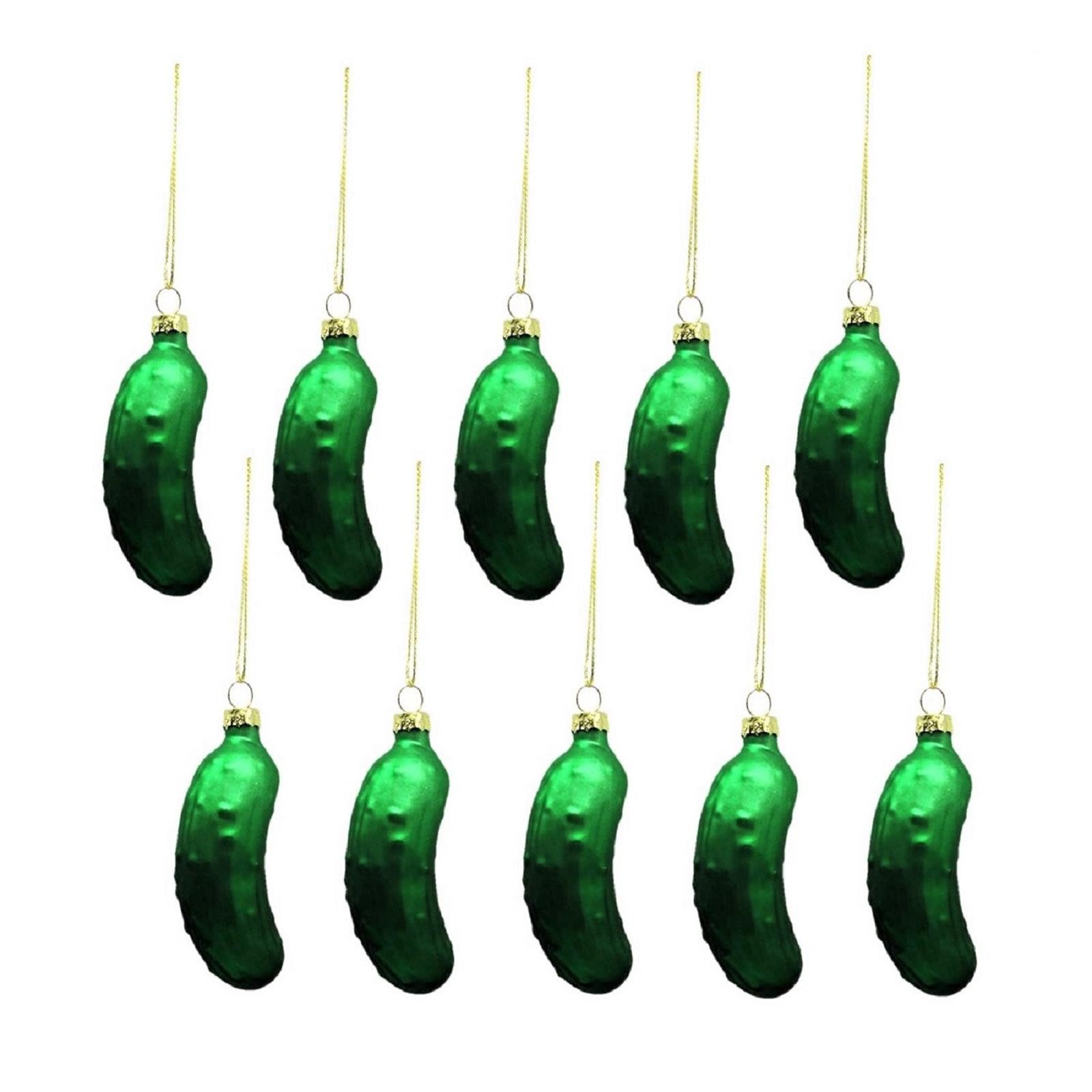 Geschenkestadl Christbaumschmuck Weihnachtsgurke Anhänger Gurke versch. Größen und Mengen Weihnachten (10-tlg)