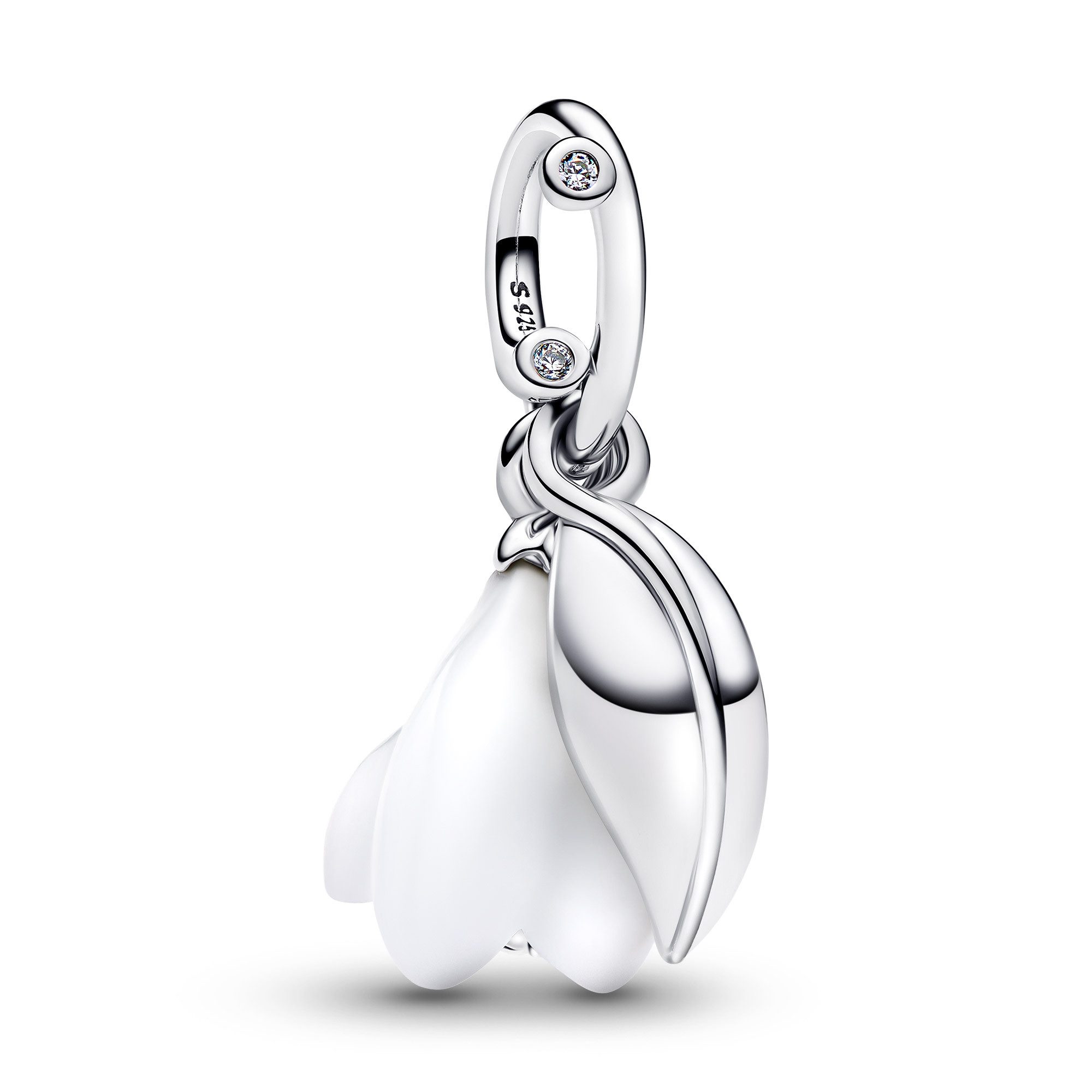 Pandora Blumenanhänger Charm-Silber Schneeglöckchen