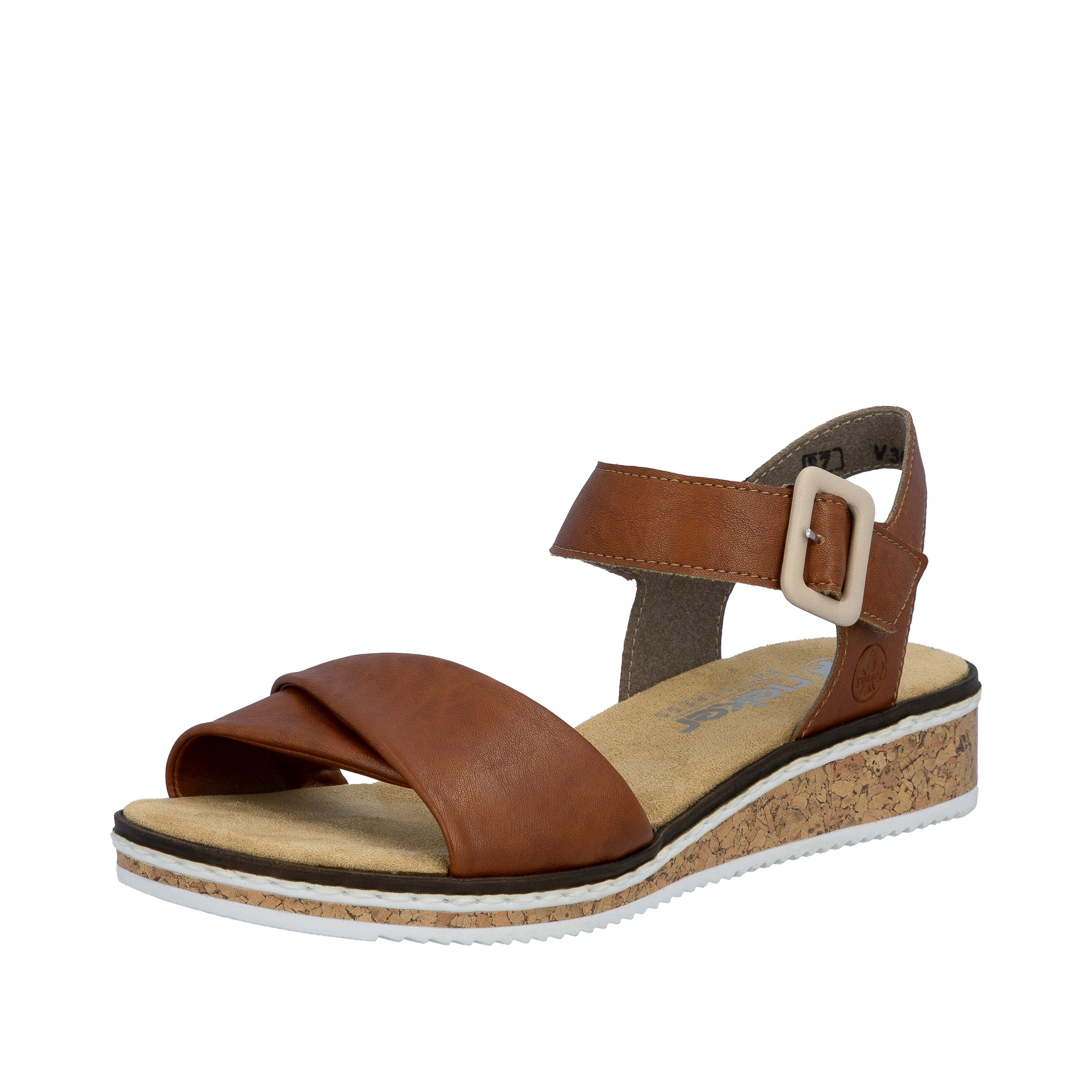 Rieker Sandalette Keilsandale, Sommerschuh, Urlaubsschuh mit Klettriemchen