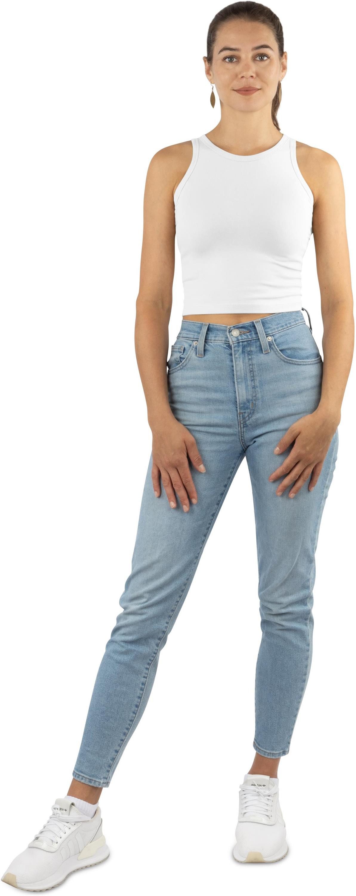 Janice Kurzarmshirt 3 x Damen crop Top hochgeschlossen Niah Kurzes Tanktop aus Baumwolle
