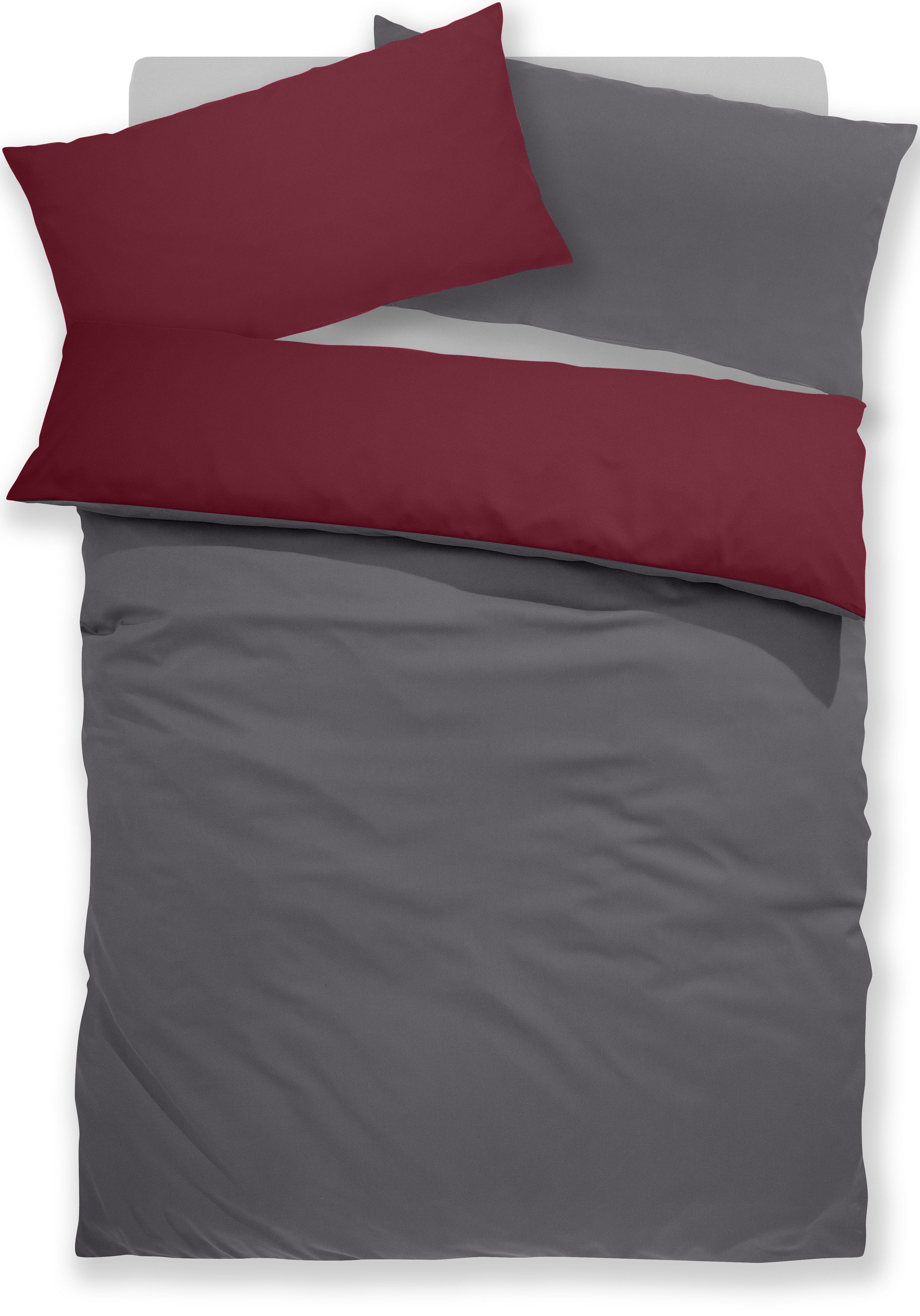 OTTO home Wendebettwäsche Desner2 100% Microfaser, extra weich, allergikerfreundlich, Microfaser, 2 teilig, Premium Qualität, uni, schnell trocknend, pflegeleicht, ab 135x200 cm
