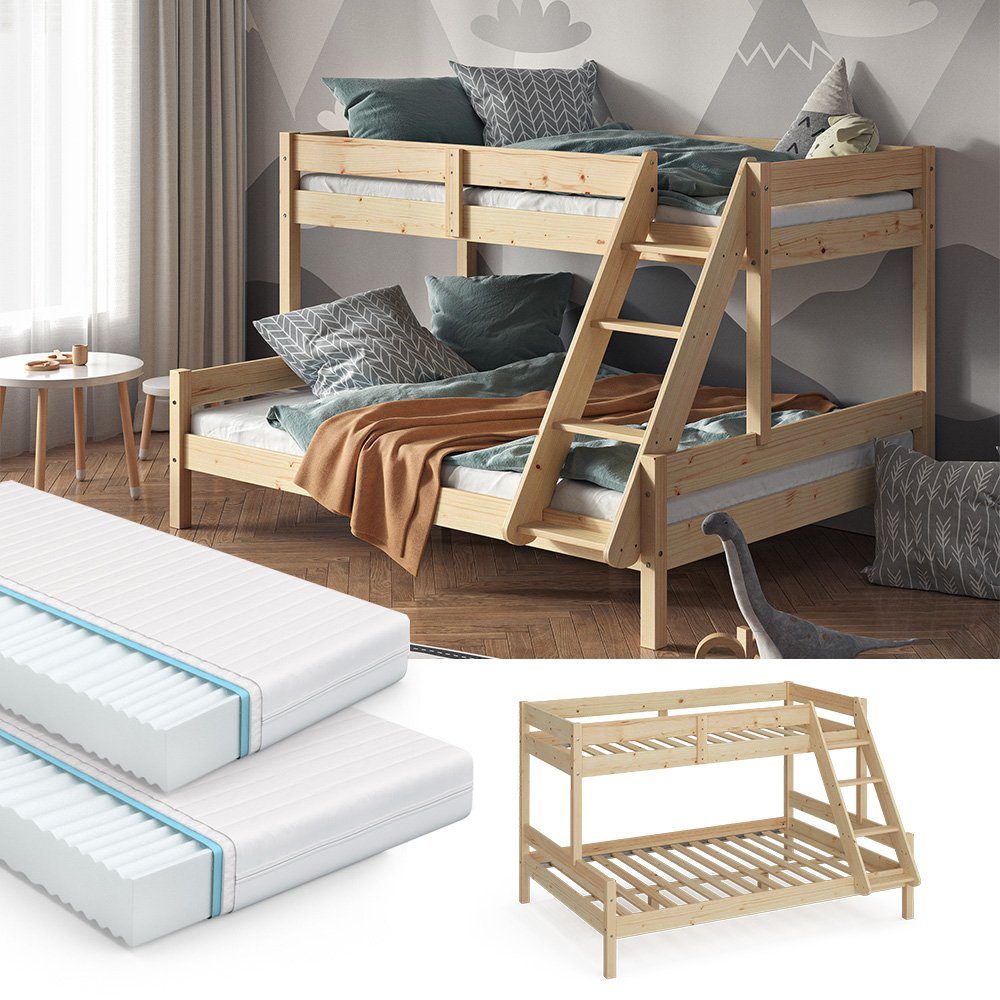 VitaliSpa® Etagenbett Everest, Naturholz, 140x200 / günstig online kaufen
