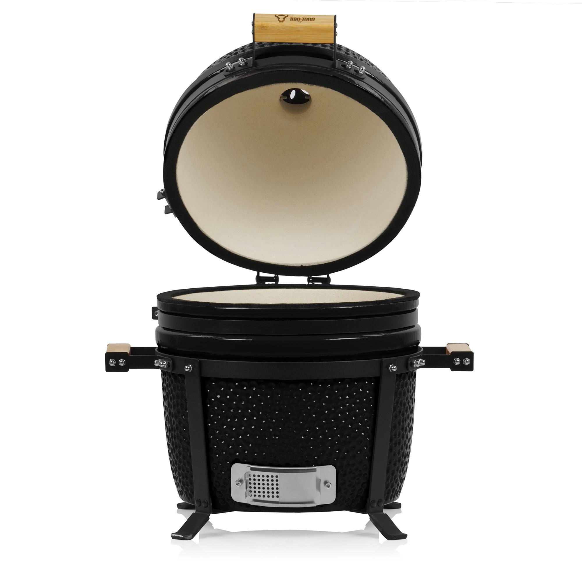 BBQ-Toro Keramikgrill Kamado Grill Holzkohlegrill Ø 39 cm "SHIRO" mit Thermometer