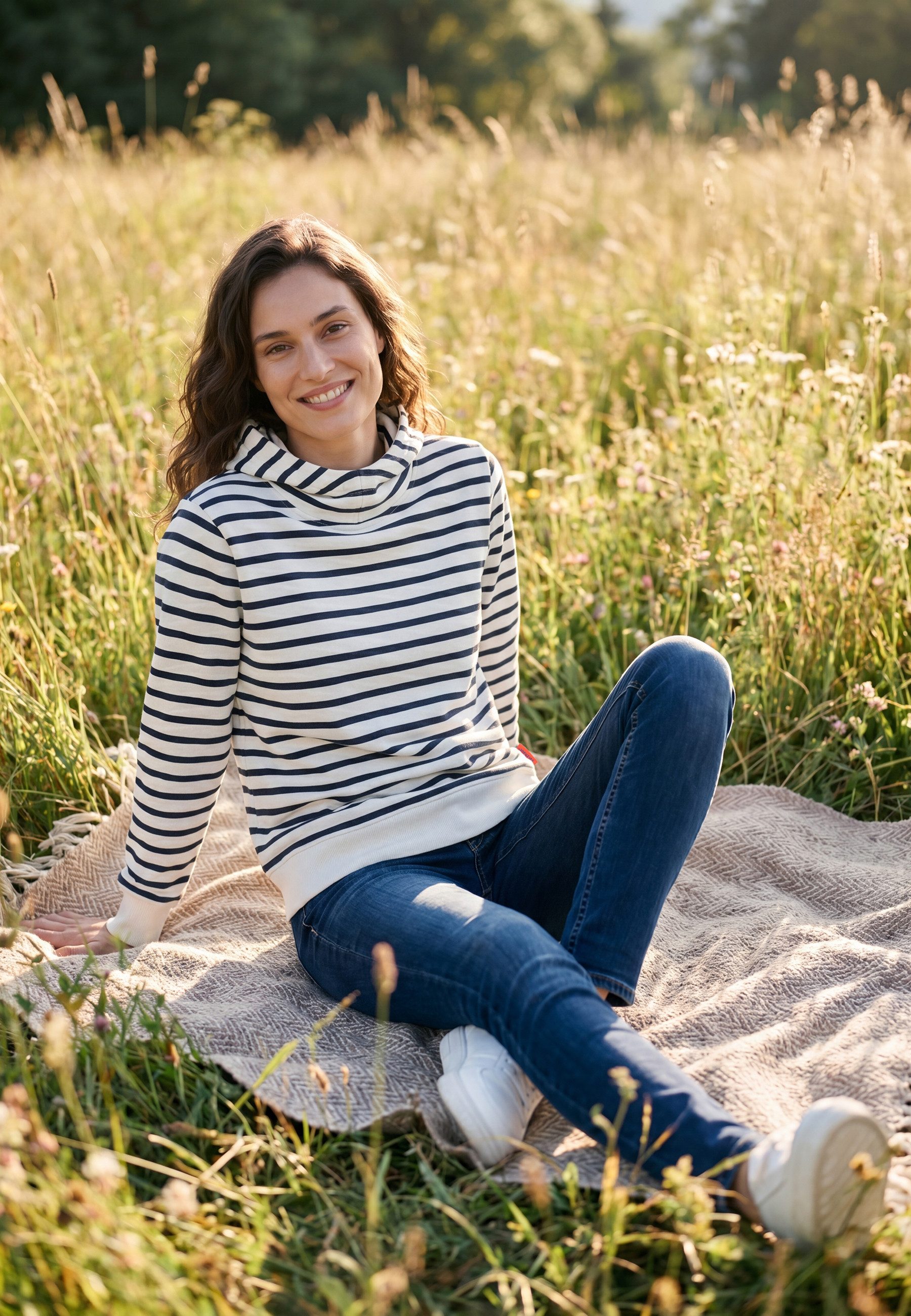 salzhaut Hoodie SUTSCHE - RINGEL Damen Regular Fit salzhaut Kapuzenpullover – bequemer Fit und nordisch klares Design