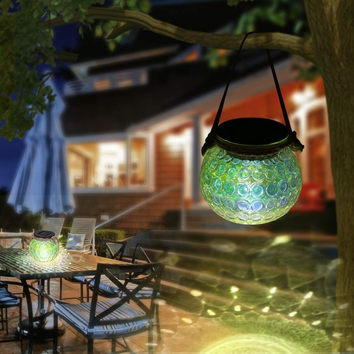 Hängeleuchte,für Deko Jormftte Solarleuchte LED Glas Solarleuchte Weihnachten,Garten,Balkon