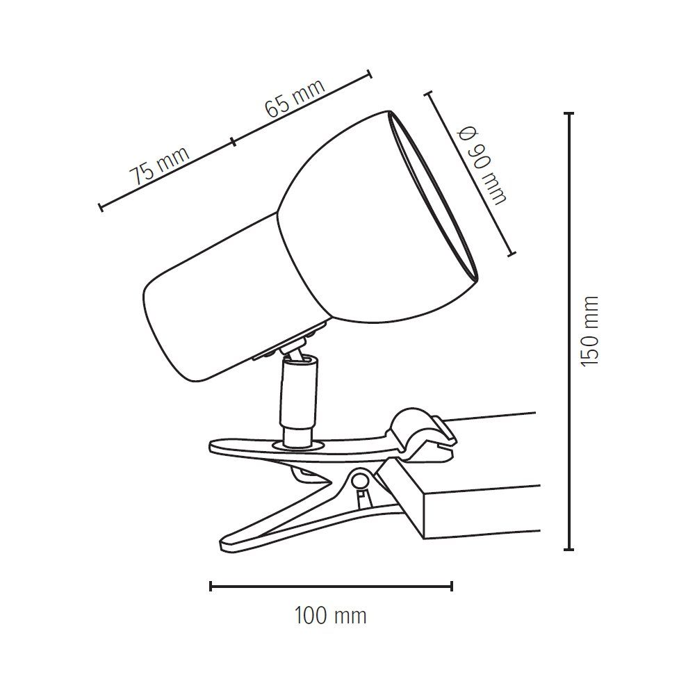 SVENDA, Massivholz, ohne mit aus beweglichem Klemmleuchte Kopf Naturprodukt Nachhaltig, Leuchtmittel, Light SPOT