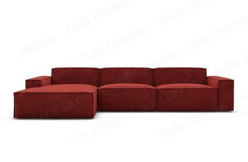 Sofa Dreams Ecksofa Samtstoff Sofa Polsterecksofa Formenta L Form kurz Eckcouch Stoffsofa, Loungesofa