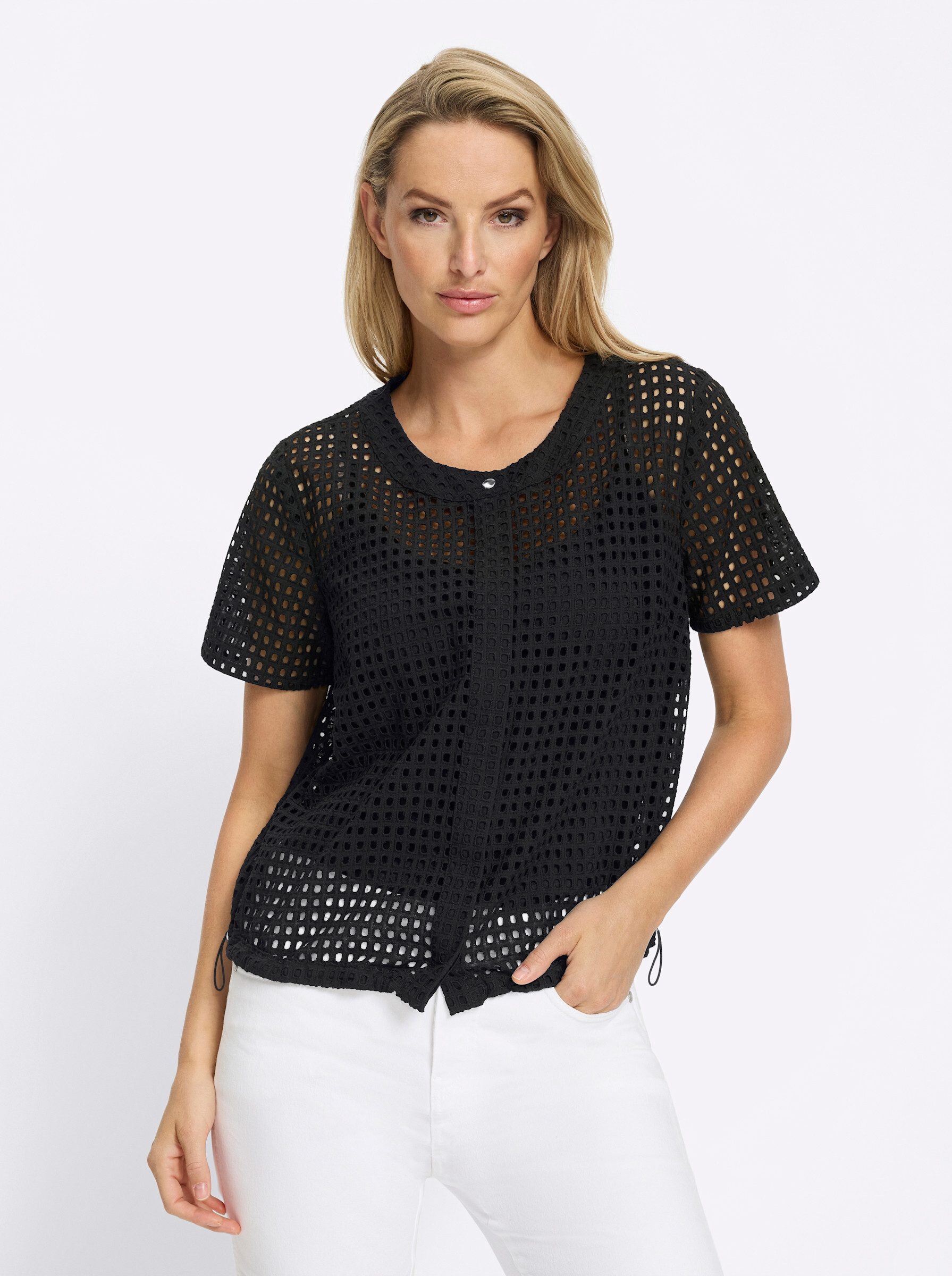 heine Klassische Bluse Bluse Kurzarm