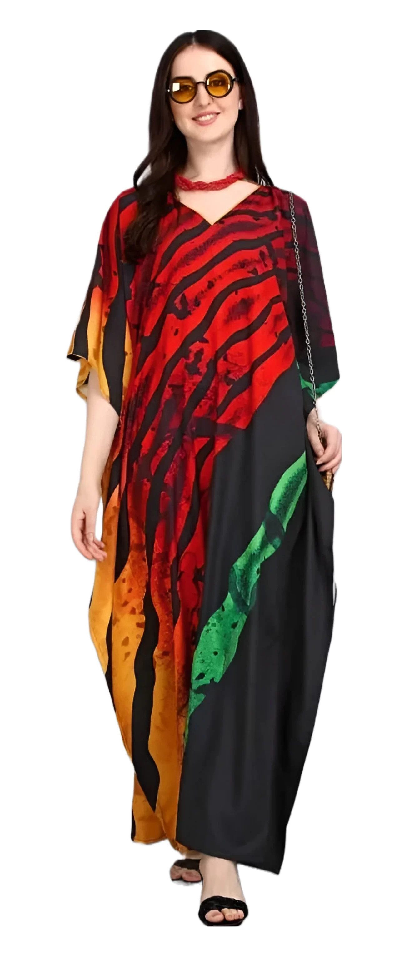 PfauGermany Kaftan GLAMOROUS Digital Printed With Stone Work