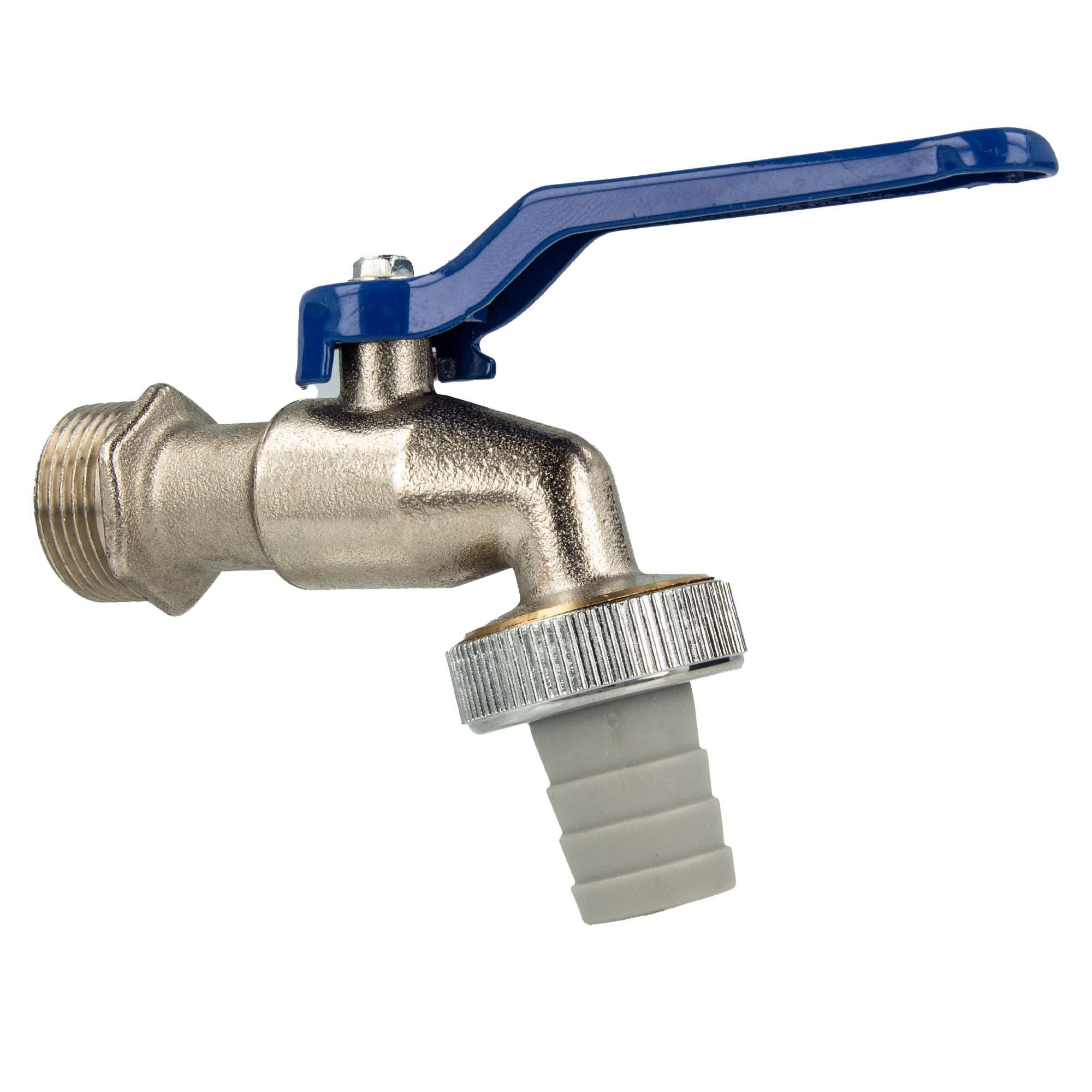 tecuro Absperrventil Kugelauslaufhahn Kugelventil 3/4 Zoll mit Schlauchverschraubung, Kunststoff-Schlauchverschraubung