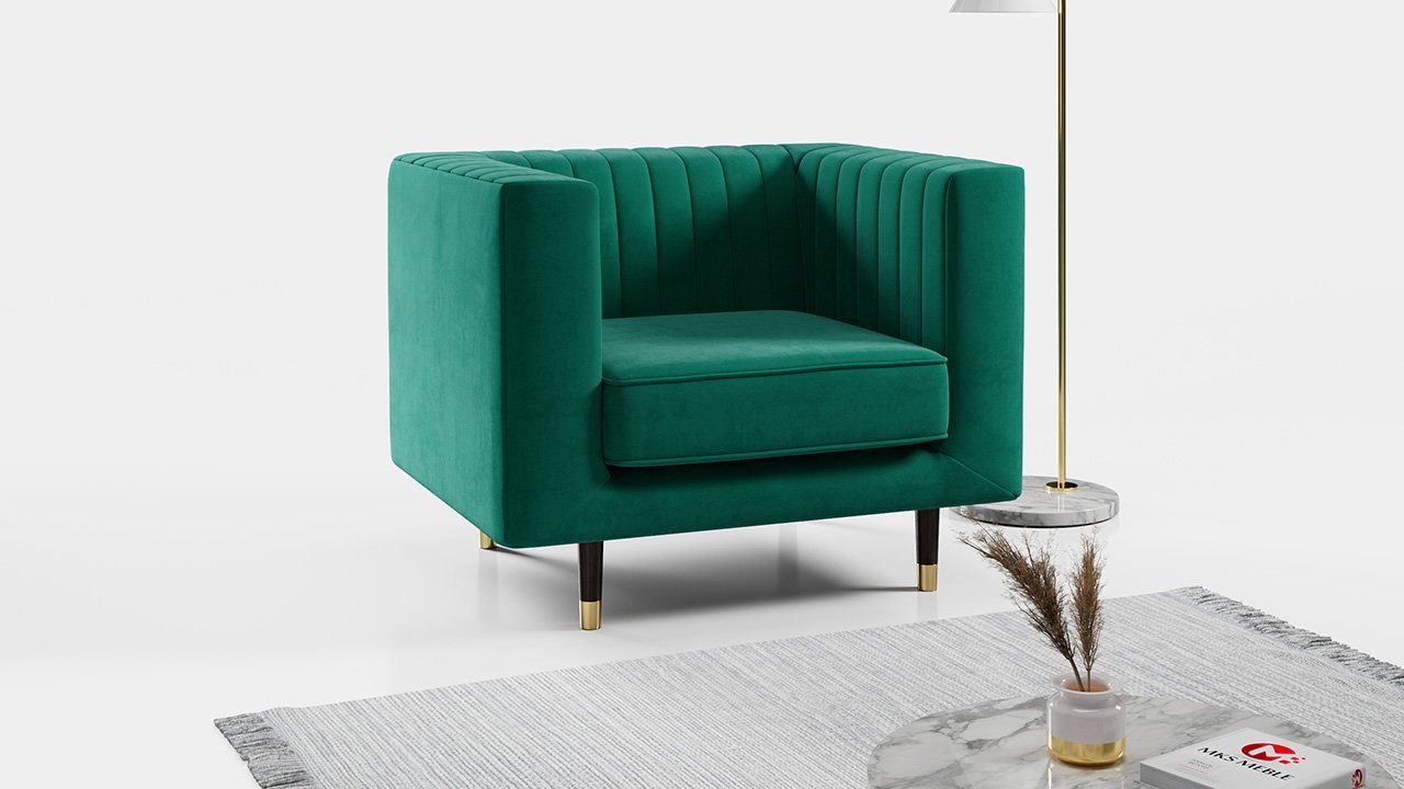 MKS MÖBEL Sofa Elmo, moderner Stil, exklusiver Look Grün kronos