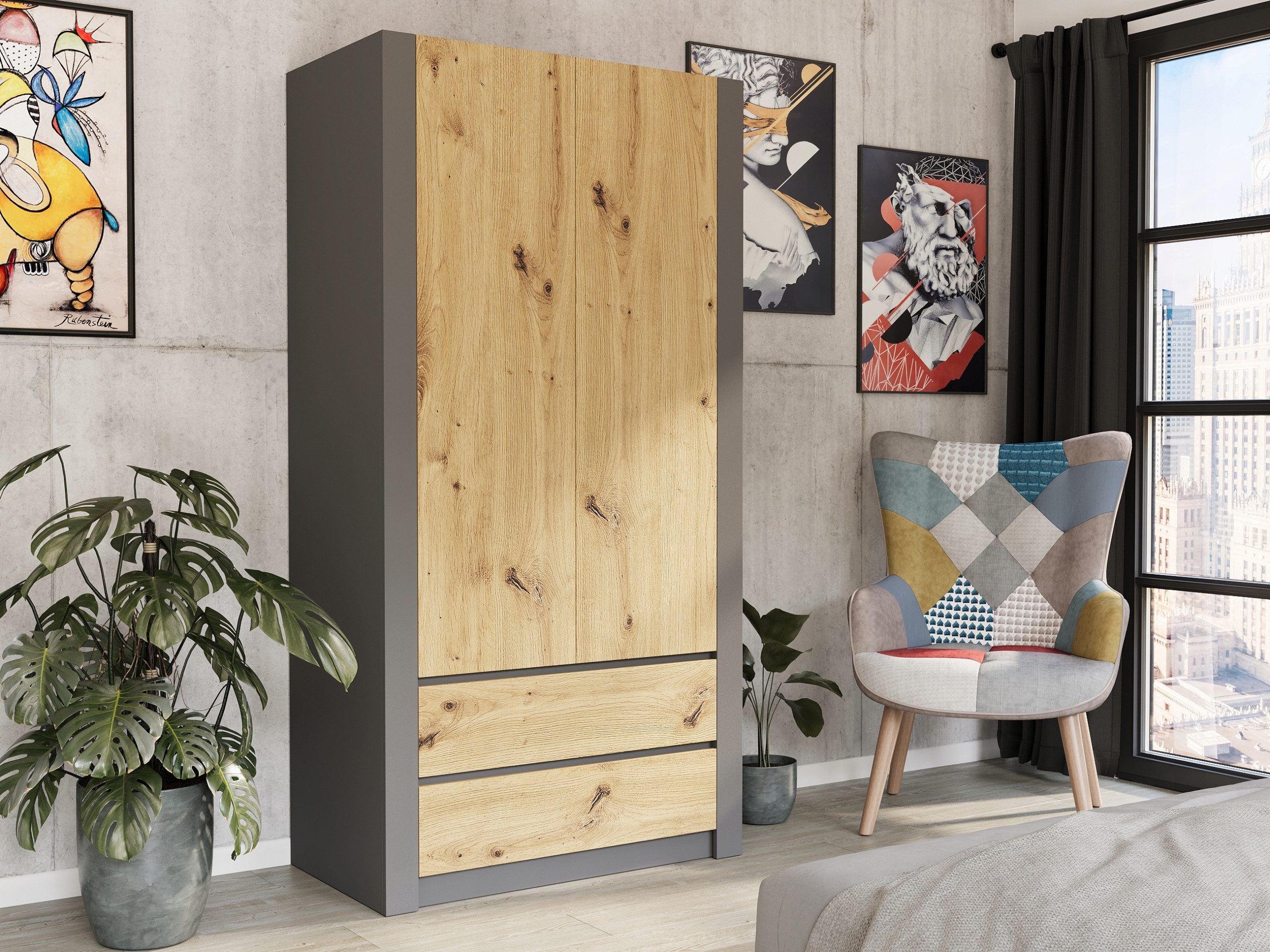Home Collective Kleiderschrank mit 2 Türen, günstig online kaufen
