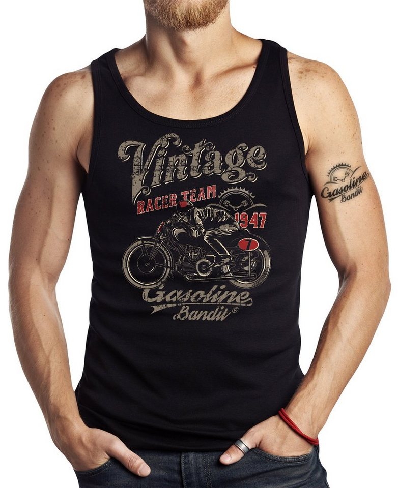 GASOLINE BANDIT® Tanktop für Biker Racer Motorrad Fans: Vintage Racer Team
