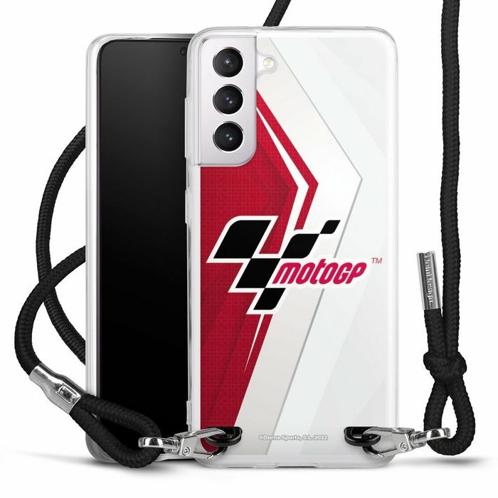 DeinDesign Handyhülle MotoGP Logo Motorsport Logo Grey and Red Samsung Galaxy S21 5G Handykette Hülle mit Band Case zum Umhängen