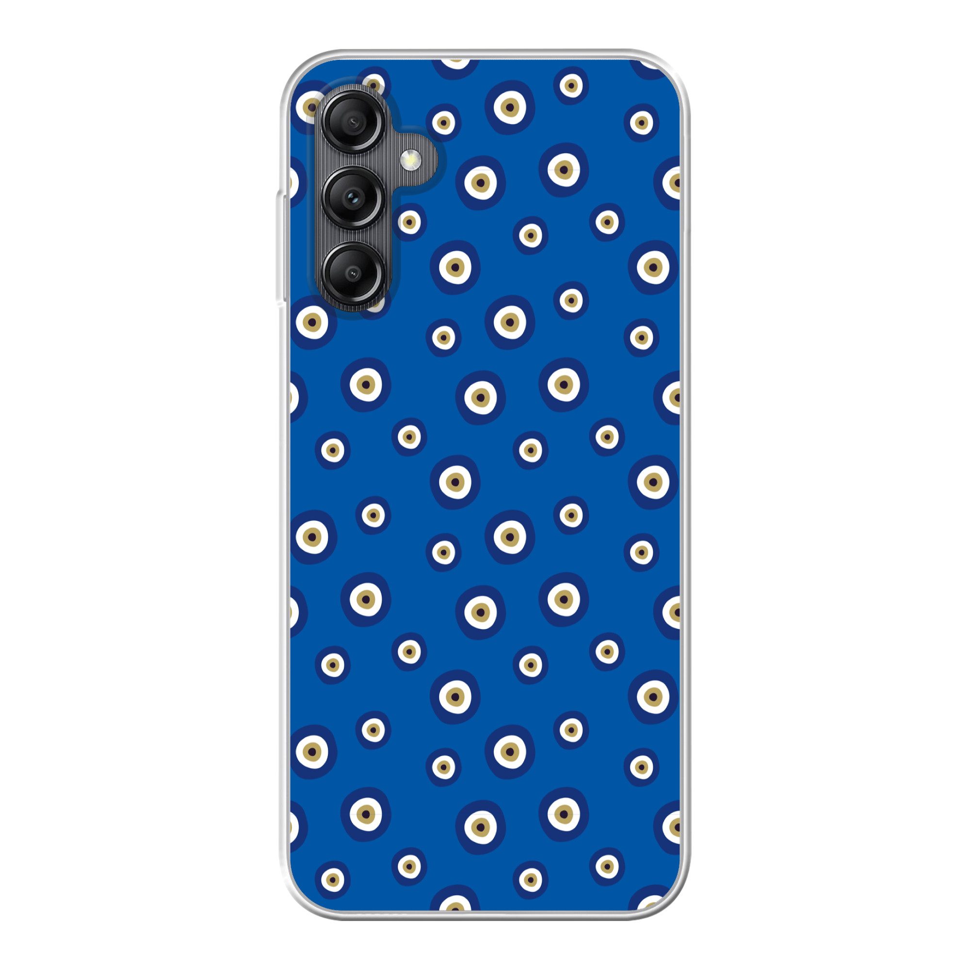 MuchoWow Handyhülle für Samsung Galaxy A14 5G Griechisches Böses Auge - Muster - Blau, Smartphone-Bumper, Print, Handy Schutzhülle Dünn
