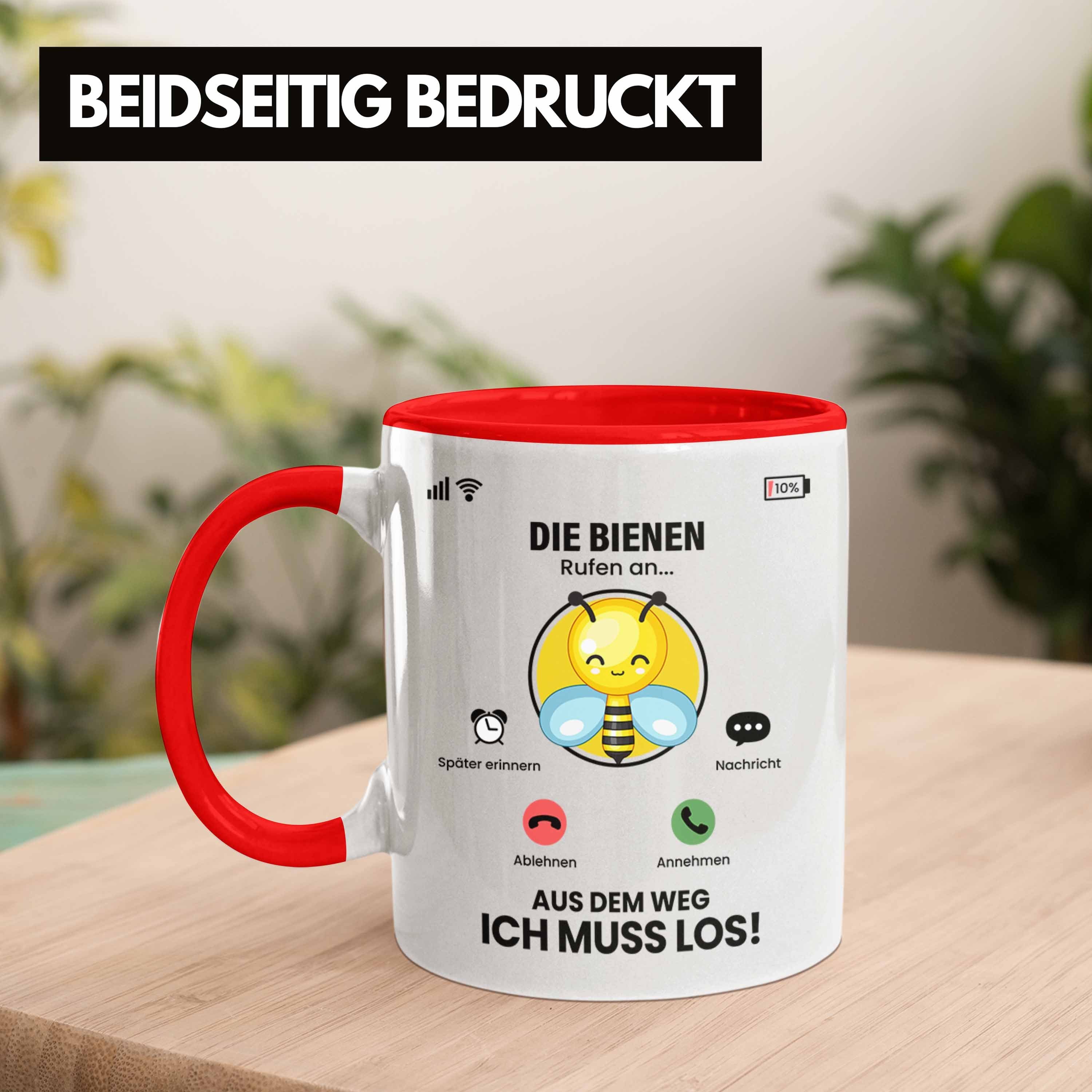 Trendation Tasse Bienen Rot Geschen für Züchter Die An Bienen Rufen Geschenk Tasse Besitzer