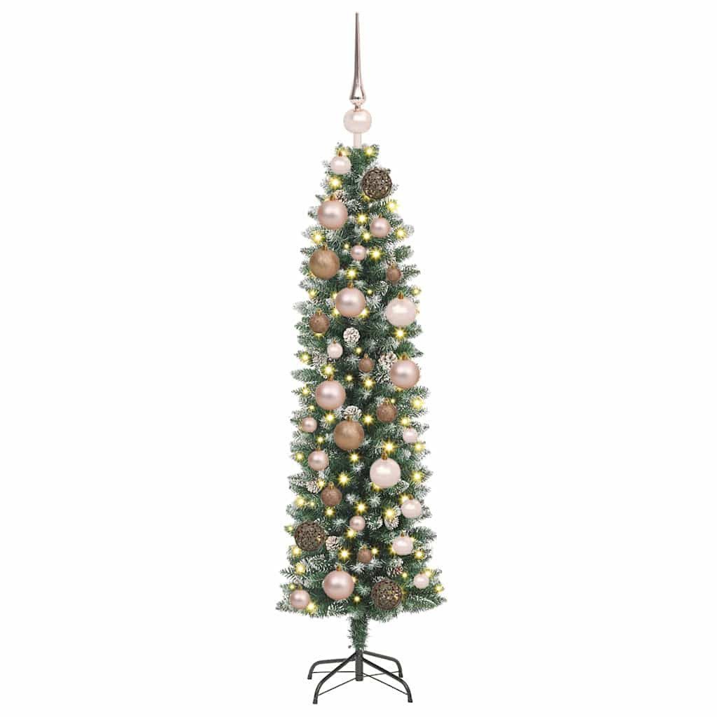 vidaXL Künstlicher Weihnachtsbaum Künstlicher schlanker Weihnachtsbaum Grün und Weiß 120 cm – Bild 3 von 5