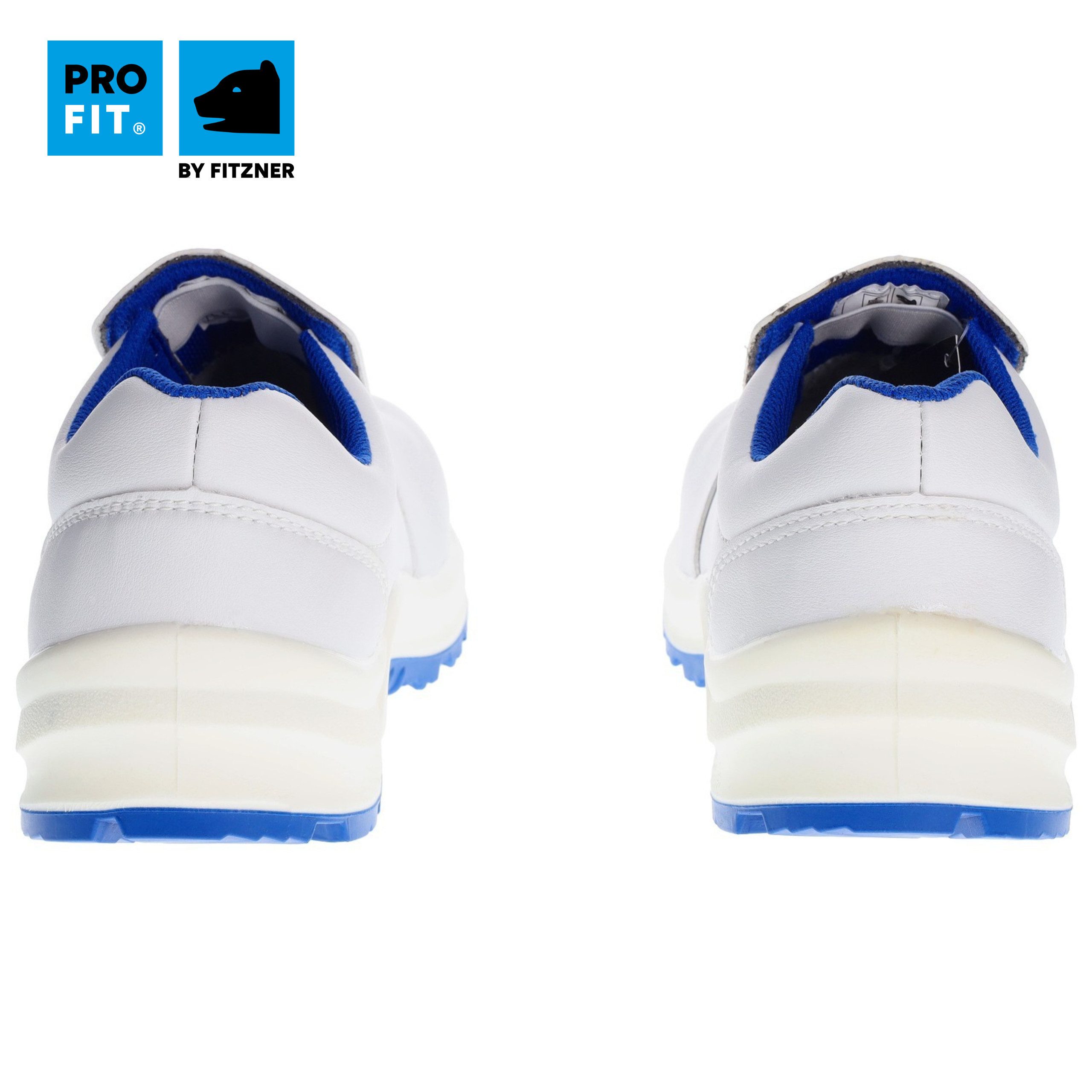 PRO FIT 120 ESD Sicherheitsschuhe S2 "Arctos white low", weiß/blau, Arbeitsschuh (1, Paar) Zehenschutzkappe, Atmungsaktiv, für Arbeiten im Weißbereich