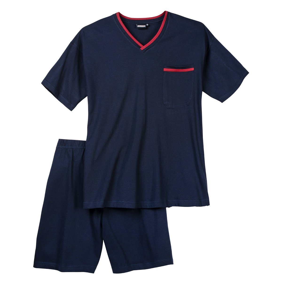 ADAMO Shorty Adamo Übergrößen Shorty navy V-Ausschnitt (2 tlg)