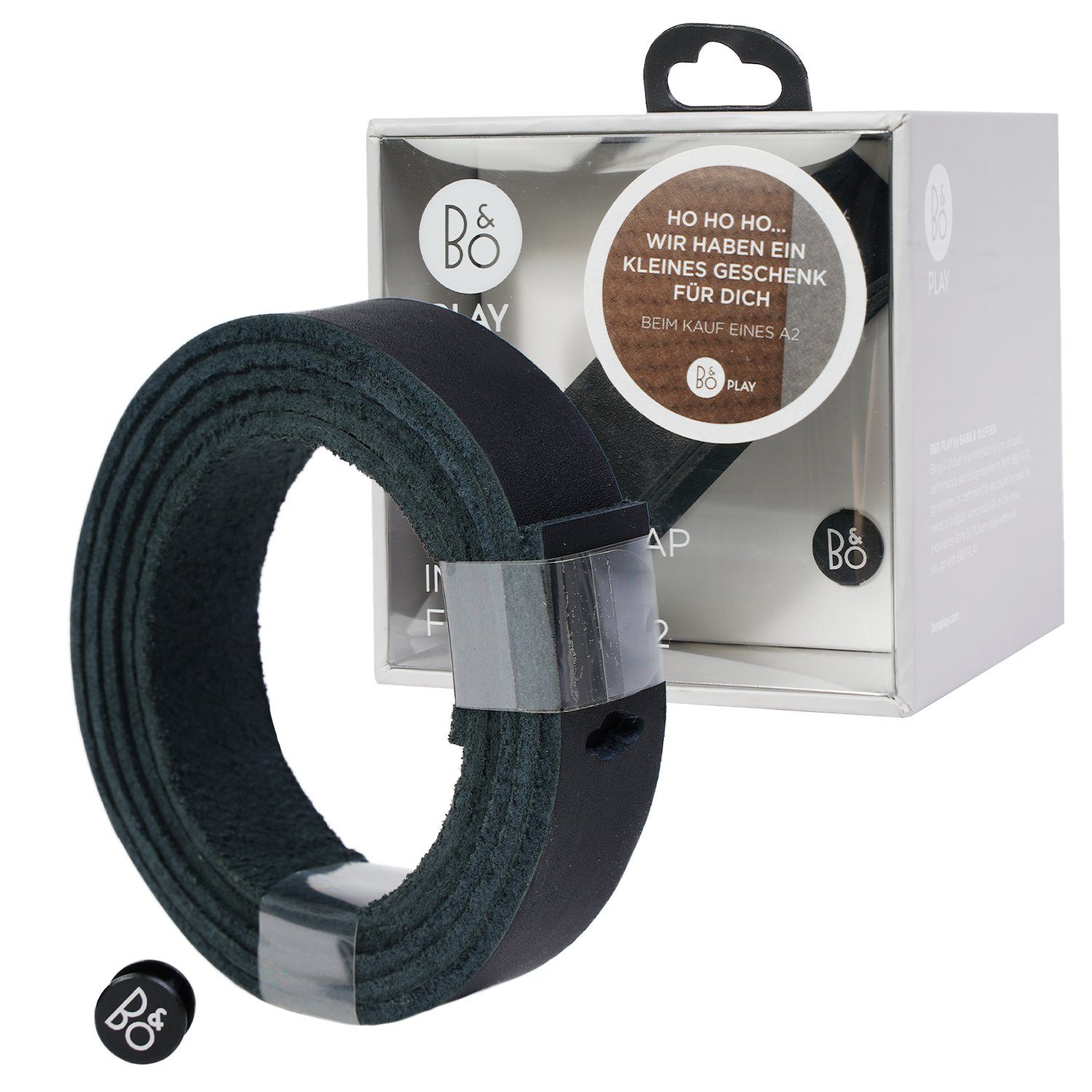 B&O-Play Lautsprecher-Hülle A2 Long Strap Black Leder-Riemen Griff Lang, by BANG & Olufsen Beoplay