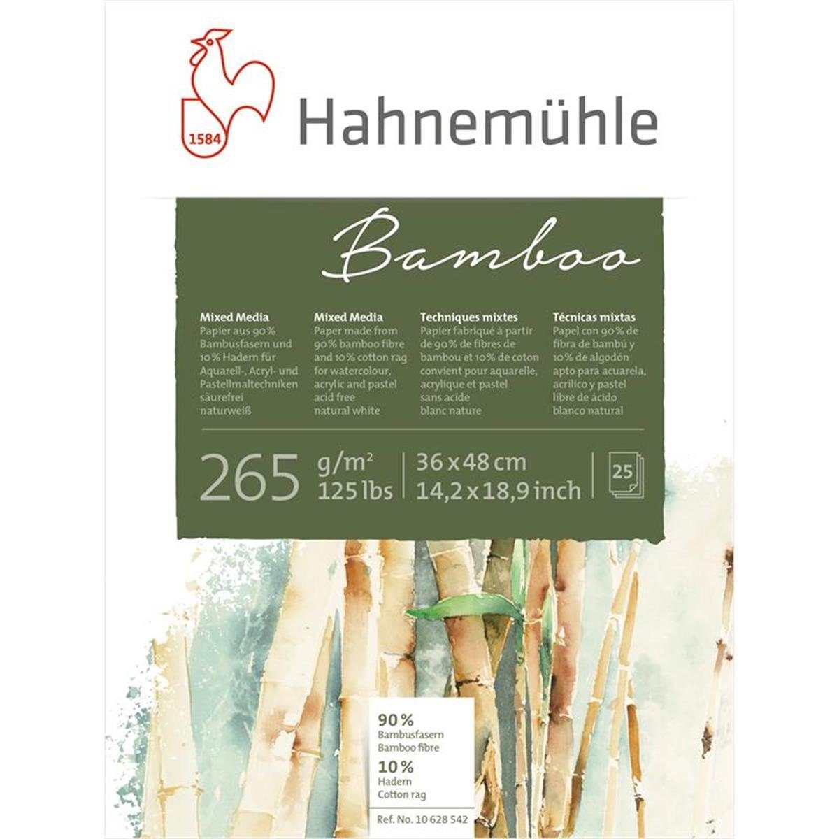 Hahnemühle Wanduhr Bamboo Mixed Media - 265 g/m² - 36 x 48 cm - 25 Blatt