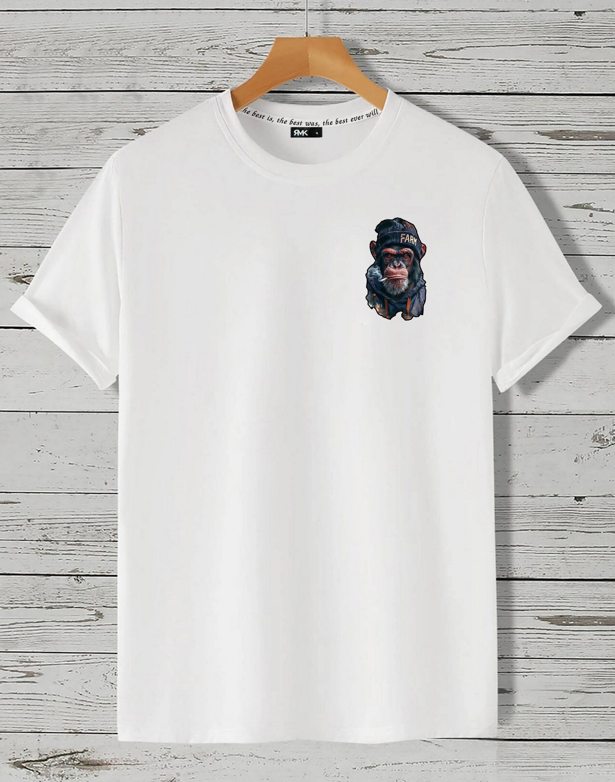 RMK T-Shirt T-Shirt Herren T-Shirt Basic Rundhals Affe Smoke Zigarette Cool günstig online kaufen