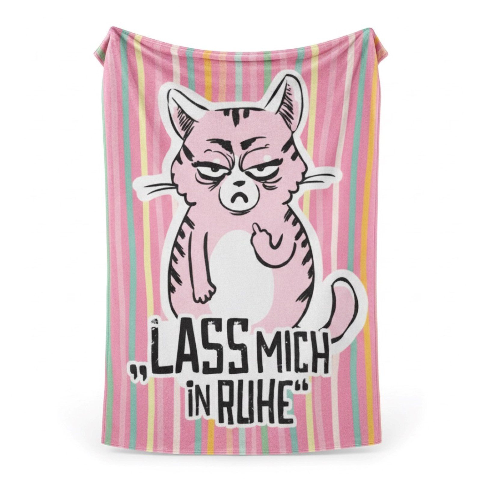 HAC24 Tagesdecke 2er Set Kuscheldecke Wohndecke Mikrofaserdecke Sofadecke Tagesdecke, Miesekatze, 160x130 cm