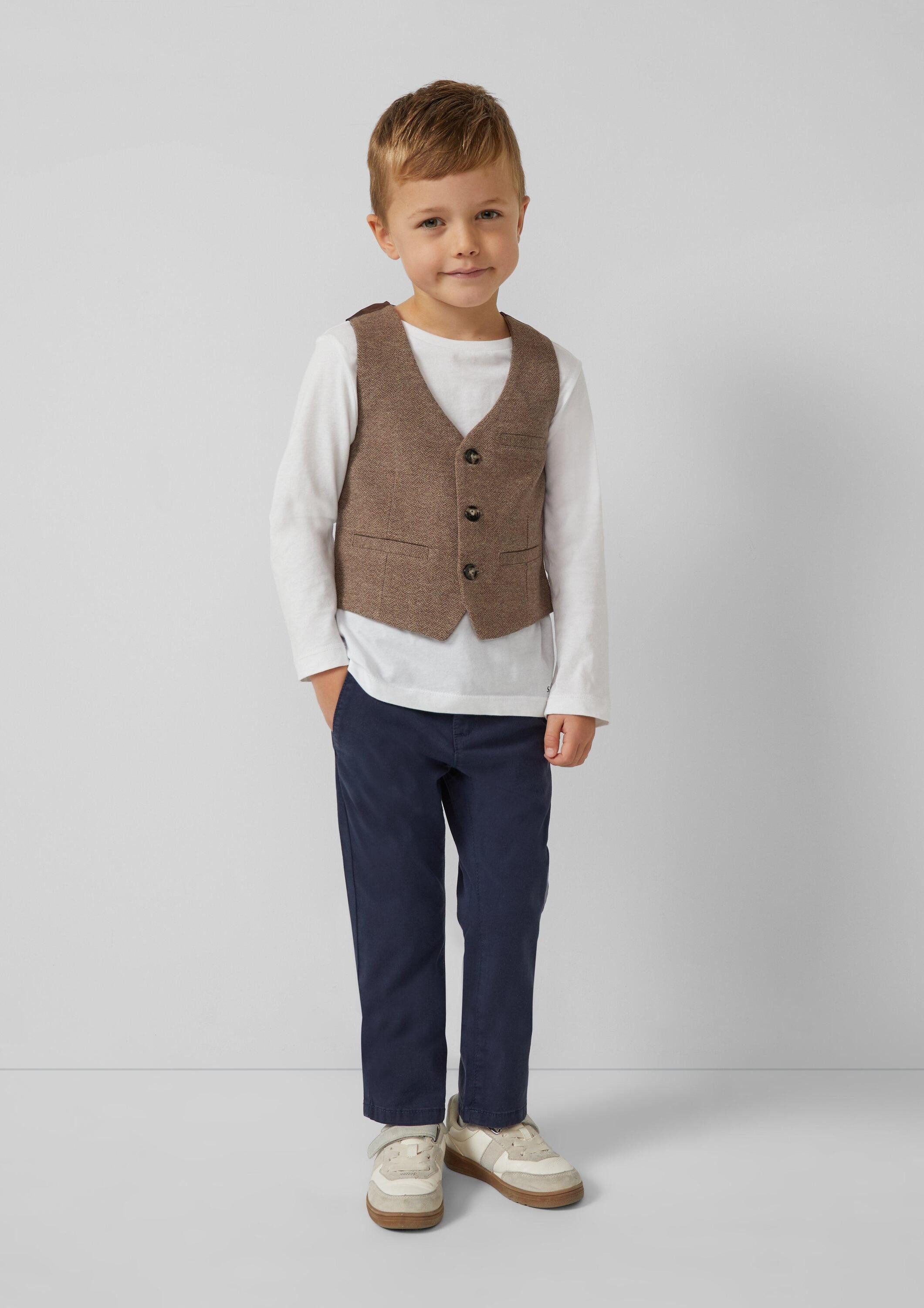 s.Oliver Jackenblazer Indoor-Weste Festliche Anzugsweste mit Herringbone-Muster