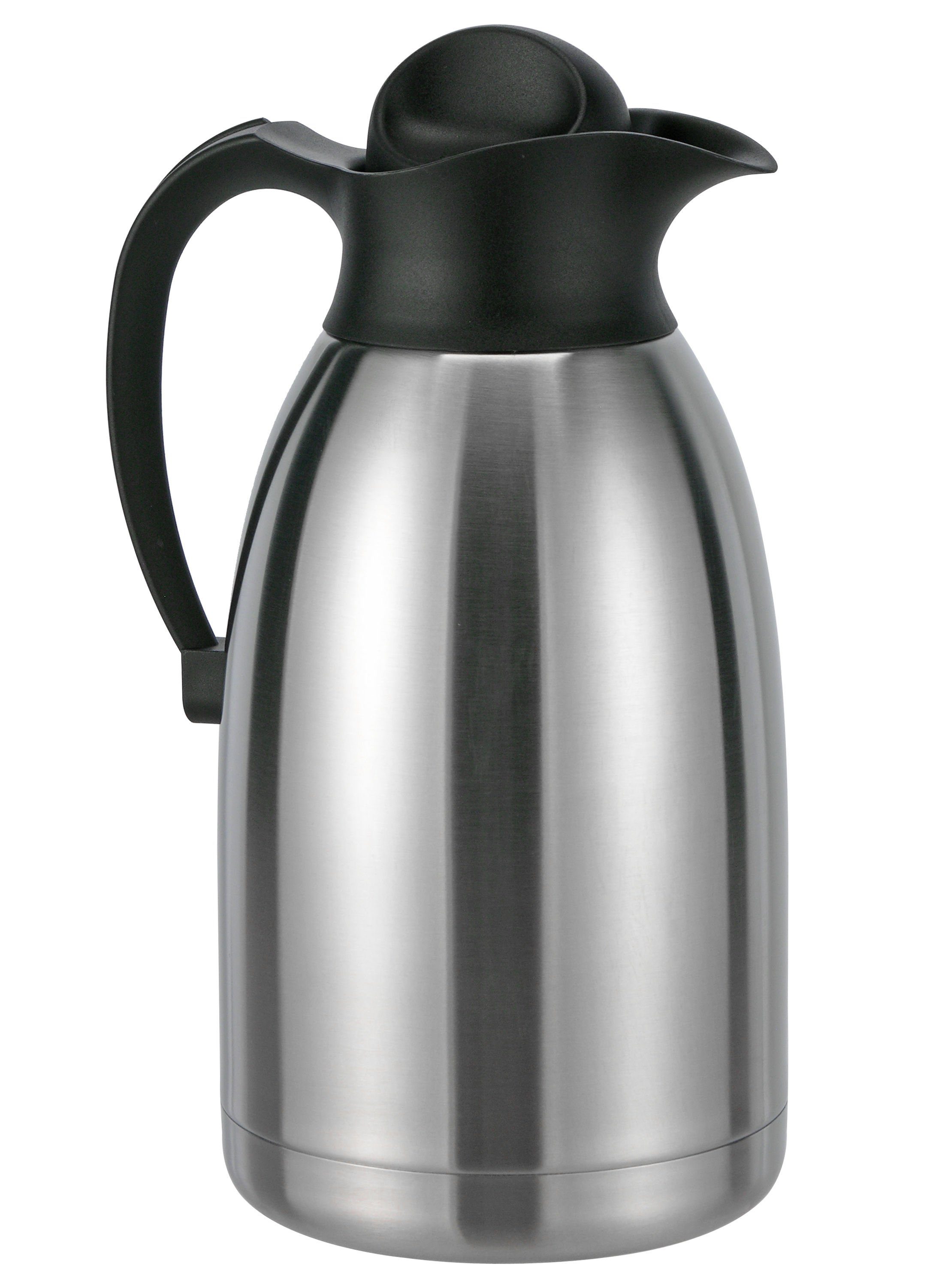 Spetebo Thermobehälter Edelstahl Thermoskanne auslaufsicher - 2 L, Edelstahl / Kunststoff, Kaffee Tee heiß kalt Isolier Kanne