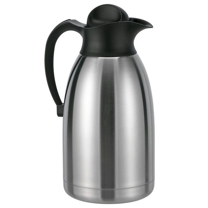 Spetebo Thermobehälter Edelstahl Thermoskanne auslaufsicher - 2 L Edelstahl / Kunststoff Kaffee Tee heiß kalt Isolier Kanne